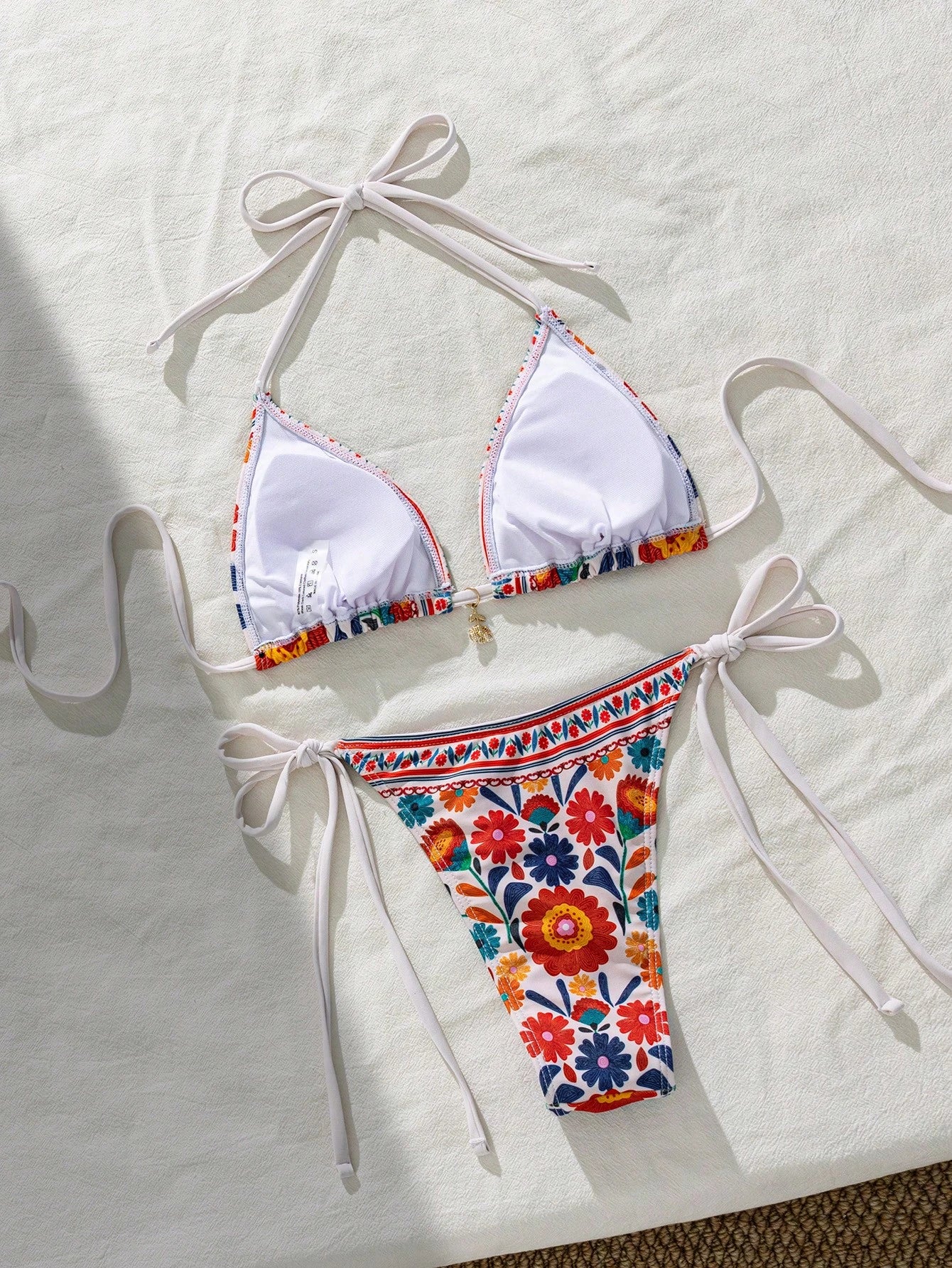 Swim SXY Women's Starfish & Shell Decor Halter Tie Bikini Set, High