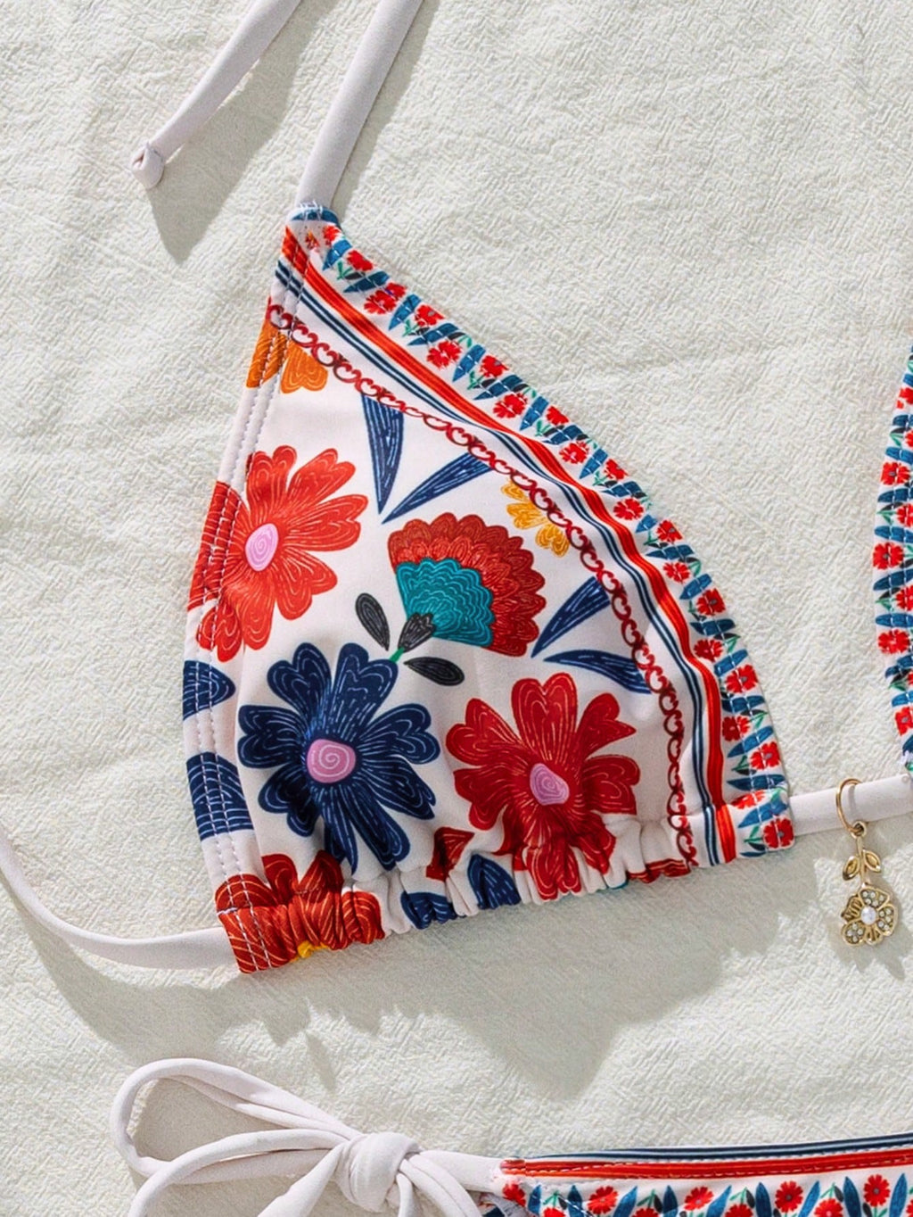Swim SXY Women's Starfish & Shell Decor Halter Tie Bikini Set, High