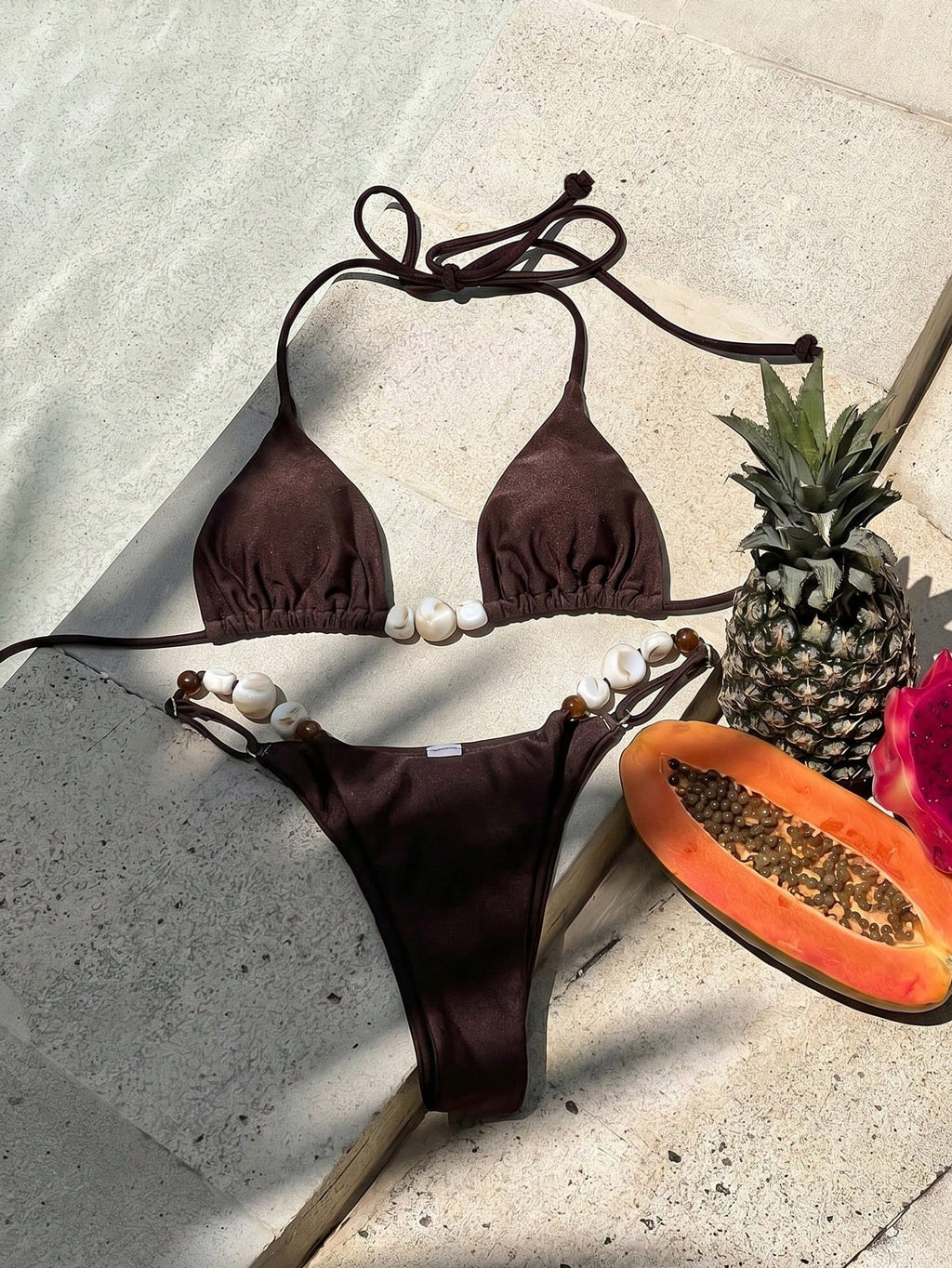 Bikinx 2026 New Sexy Solid Color Bikini Two Pieces Swimwear For Women Vacation B