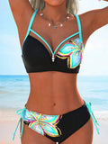 Swim Lushoire New Summer Women's Spaghetti Strap Backless Deep V-Neck
