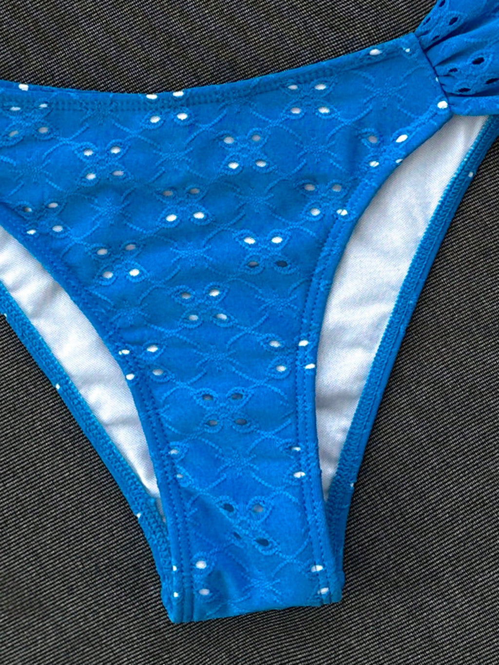 Swim Vcay Spring/Summer Solid Color Strap Jacquard Fabric Wireless