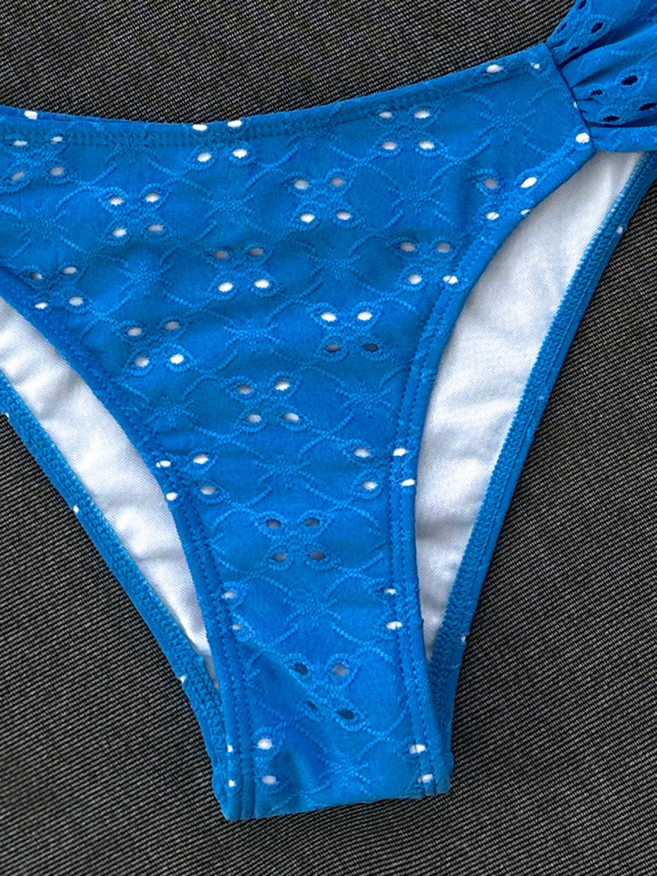 Swim Vcay Spring/Summer Solid Color Strap Jacquard Fabric Wireless