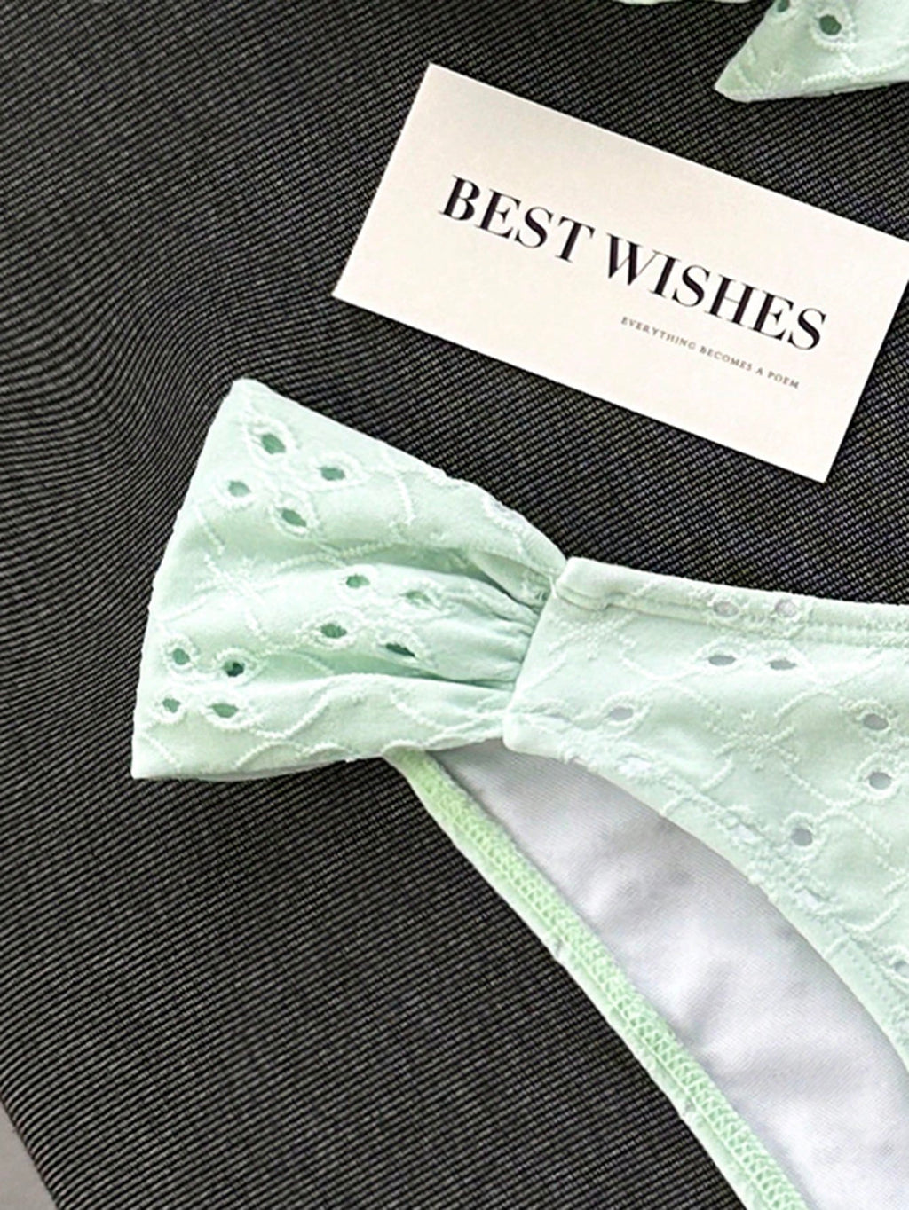 Swim Vcay Spring/Summer Solid Color Strap Jacquard Fabric Wireless