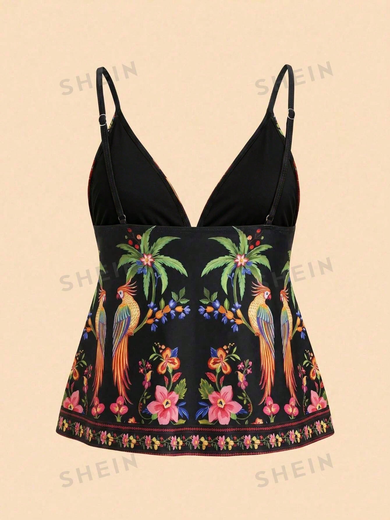 Travachic Women's Summer Beach Vacation Knotted Floral Print Tankini