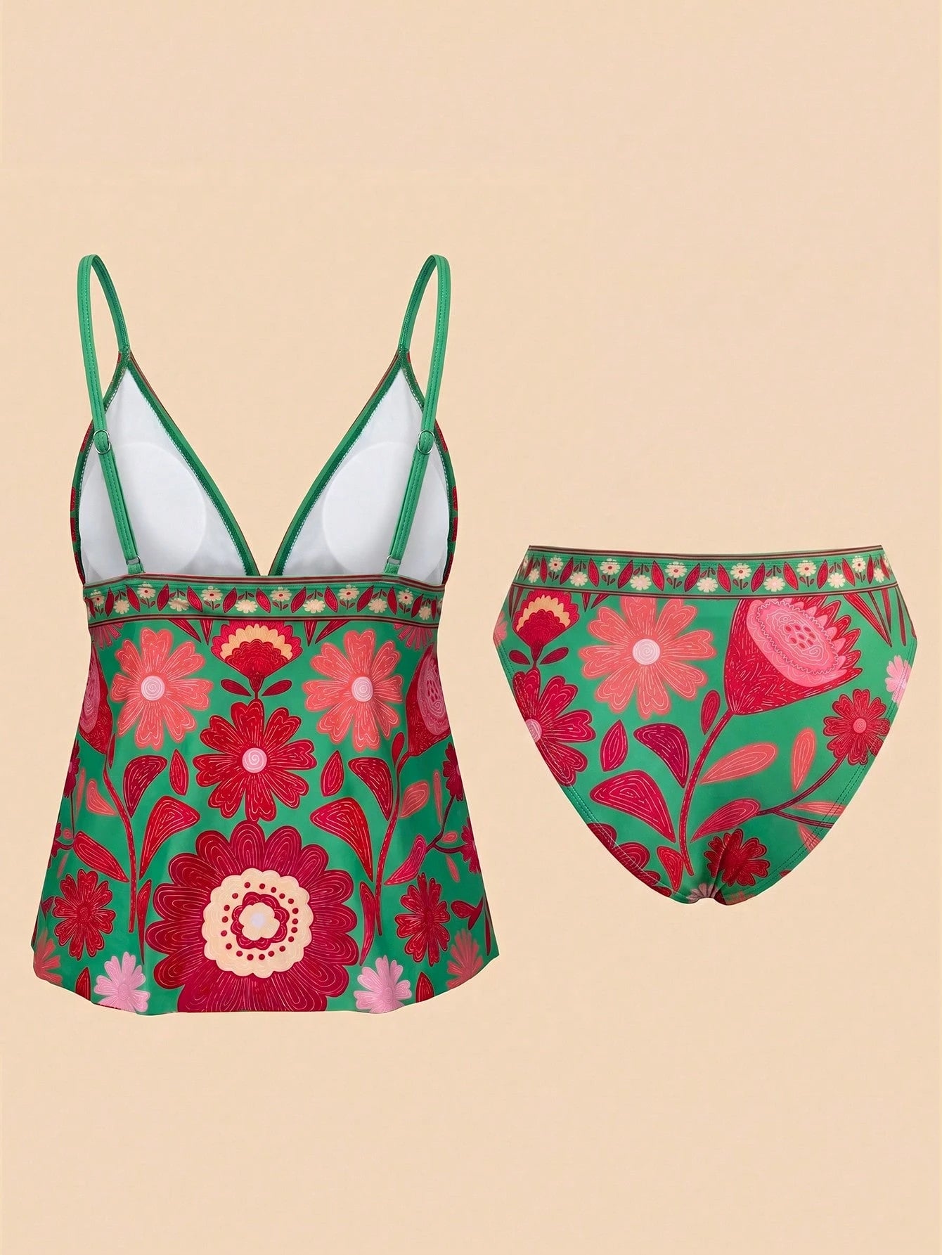 Travachic Women's Summer Beach Vacation Knotted Floral Print Tankini