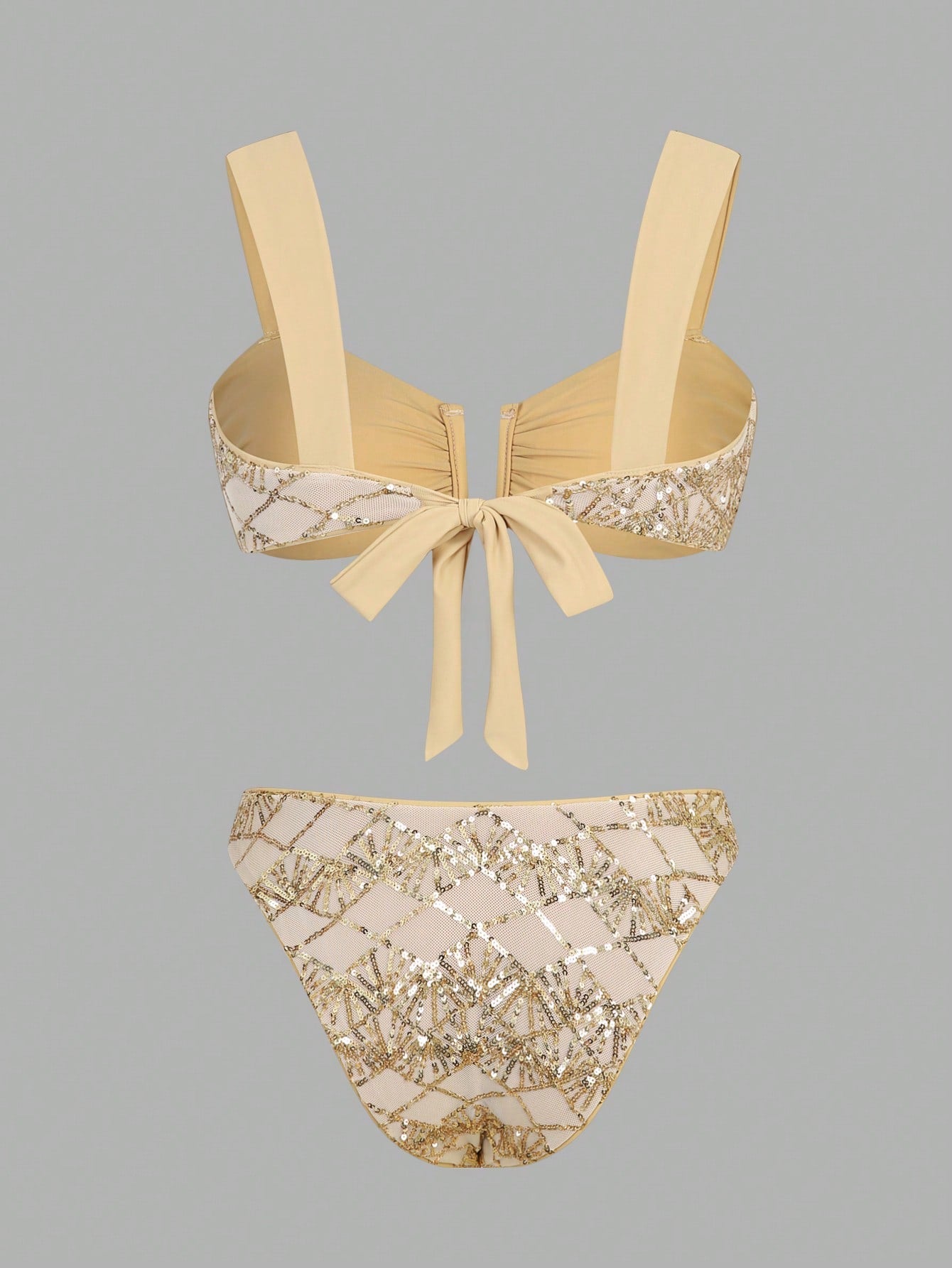 Bonvoyette Women's Summer Beach Sequin Pattern Bikini And Triangle