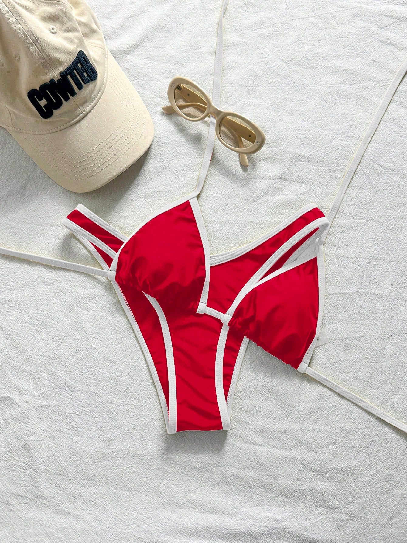 Swim SXY Women's Summer Beach Patchwork Halter Tie Sexy Bikini And Triangle Briefs Swimwear Set - image 17