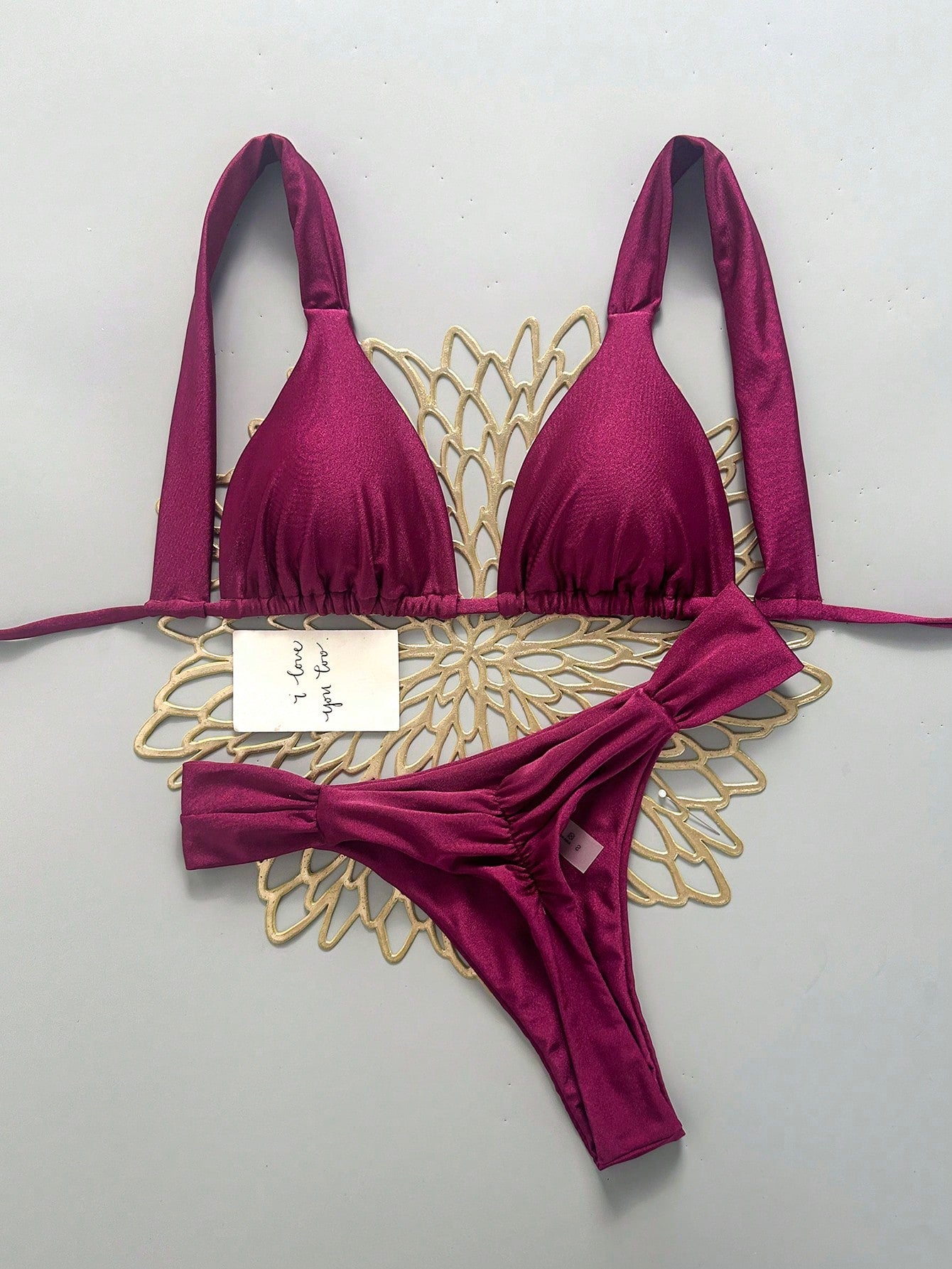 Swim Vcay Women's Sexy Beach Vacation Solid Color Fashion Halter Tie