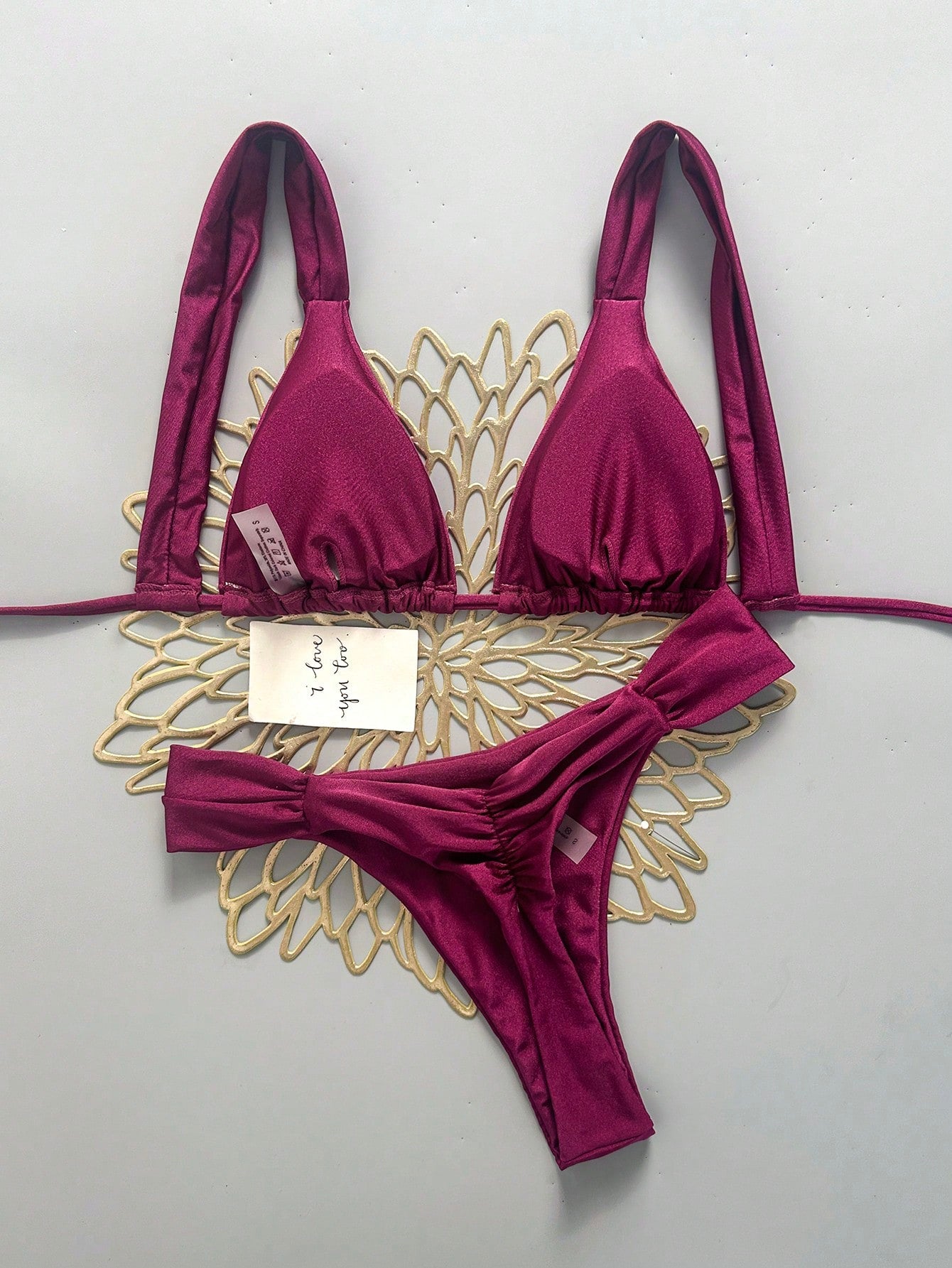 Swim Vcay Women's Sexy Beach Vacation Solid Color Fashion Halter Tie