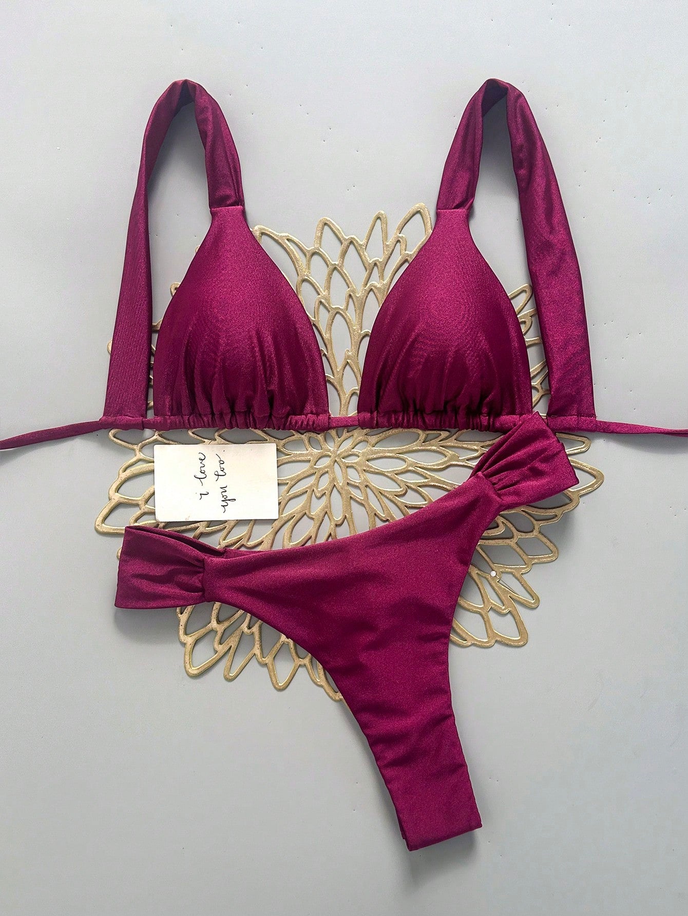 Swim Vcay Women's Sexy Beach Vacation Solid Color Fashion Halter Tie