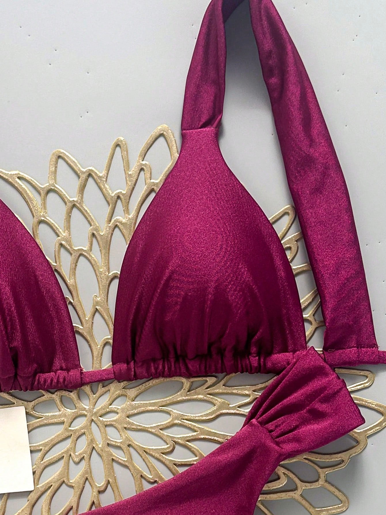 Swim Vcay Women's Sexy Beach Vacation Solid Color Fashion Halter Tie