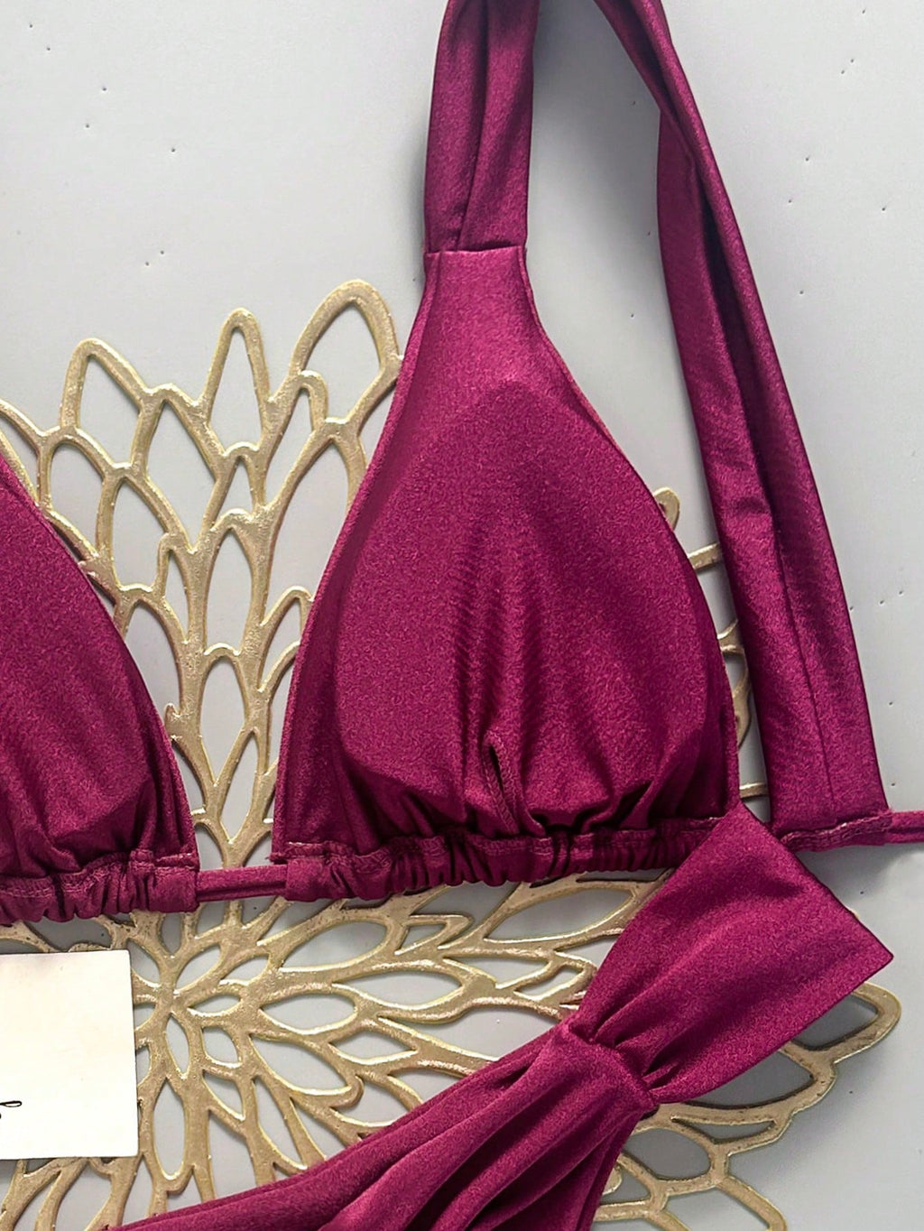 Swim Vcay Women's Sexy Beach Vacation Solid Color Fashion Halter Tie
