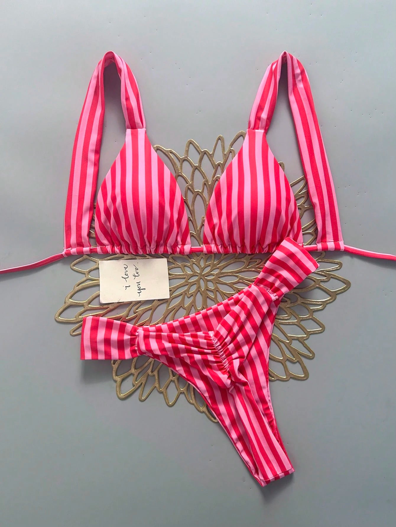 Swim Vcay Women's Sexy Beach Vacation Solid Color Fashion Halter Tie + Back Tie Bikini Top, Sexy Ruched Back - image 18