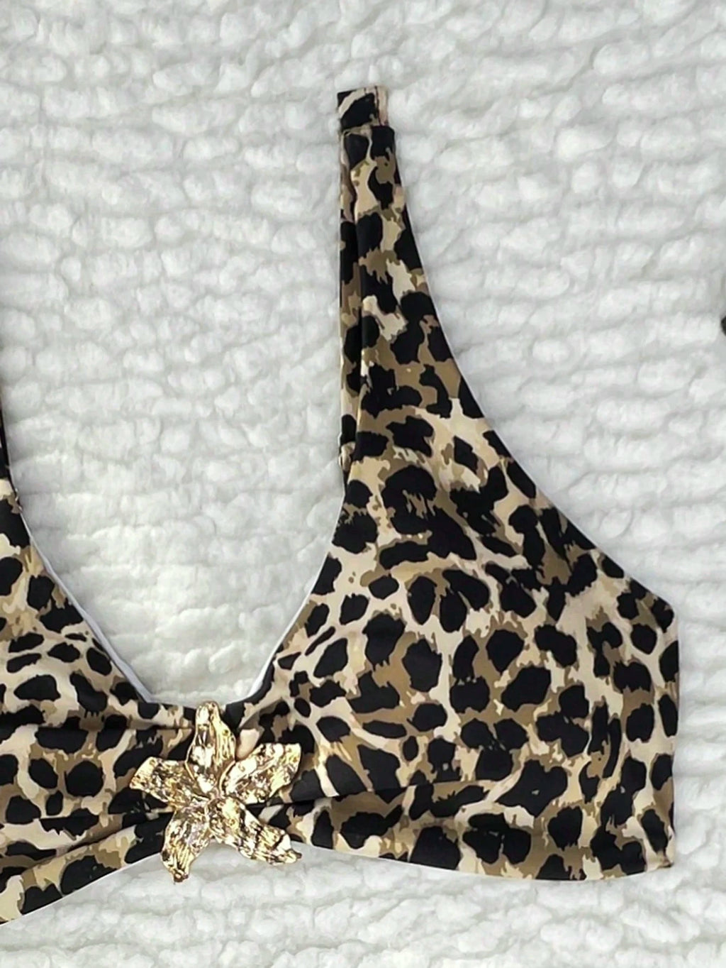 Swim Mod Springbreak New Fashion Leopard Print Thick Strap Metal
