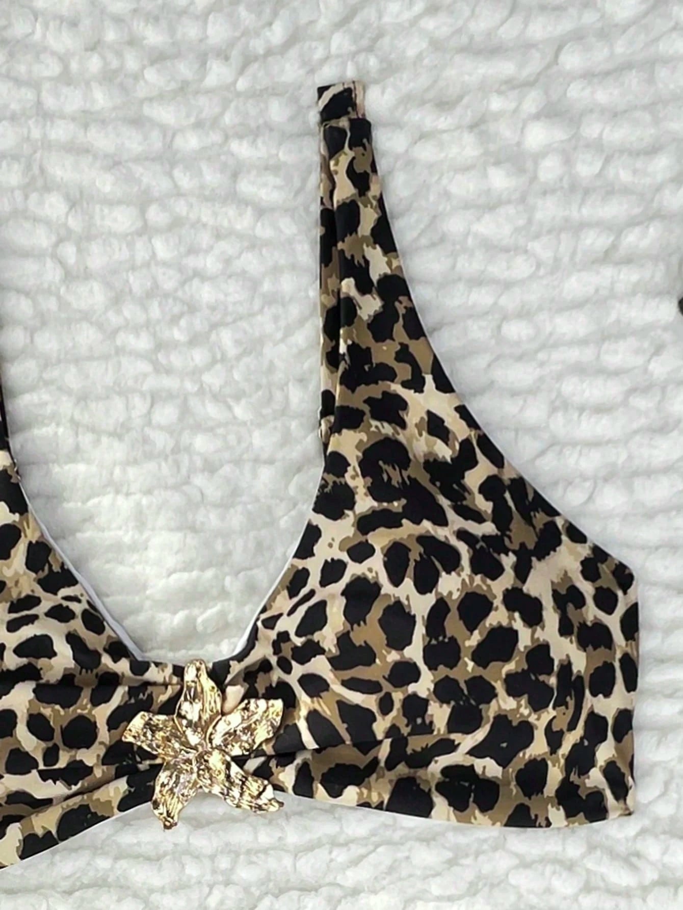 Swim Mod Springbreak New Fashion Leopard Print Thick Strap Metal