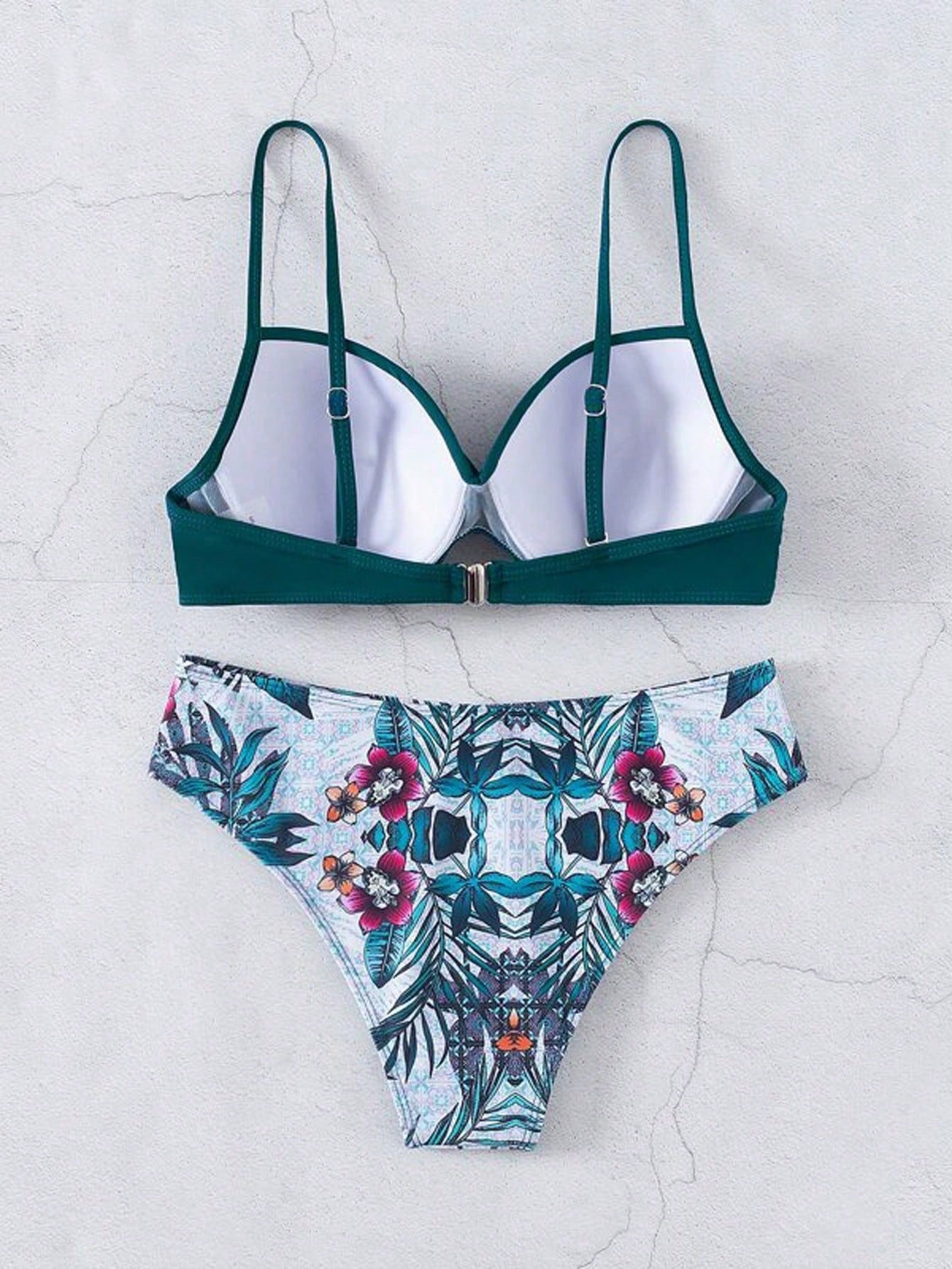 Swim Lushoire Women's Floral Print Cross Wrap Bikini Set, Beach Vacation Style - image 9