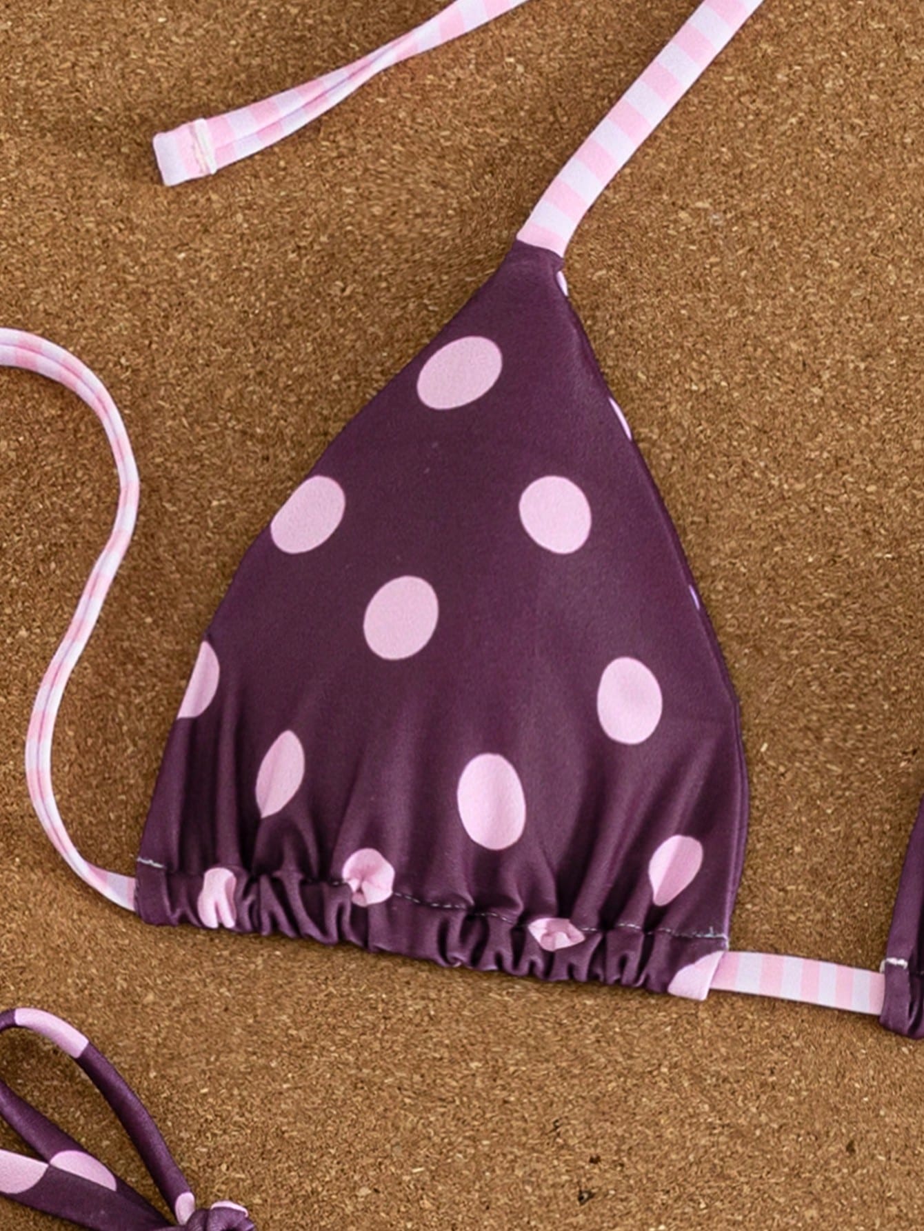 3pcs Women's Swimwear Set For Spring & Summer, Polka Dot & Striped