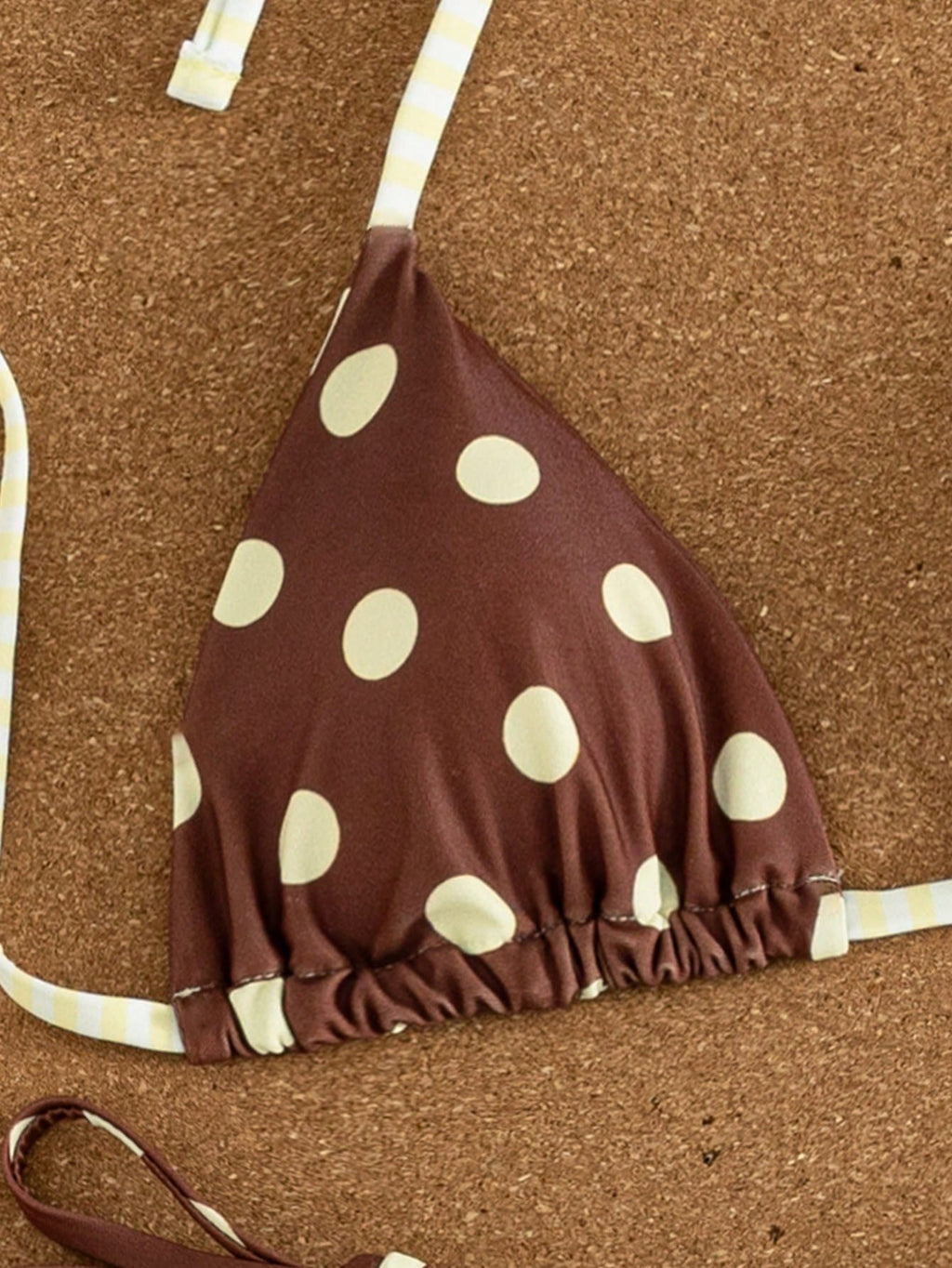 3pcs Women's Swimwear Set For Spring & Summer, Polka Dot & Striped