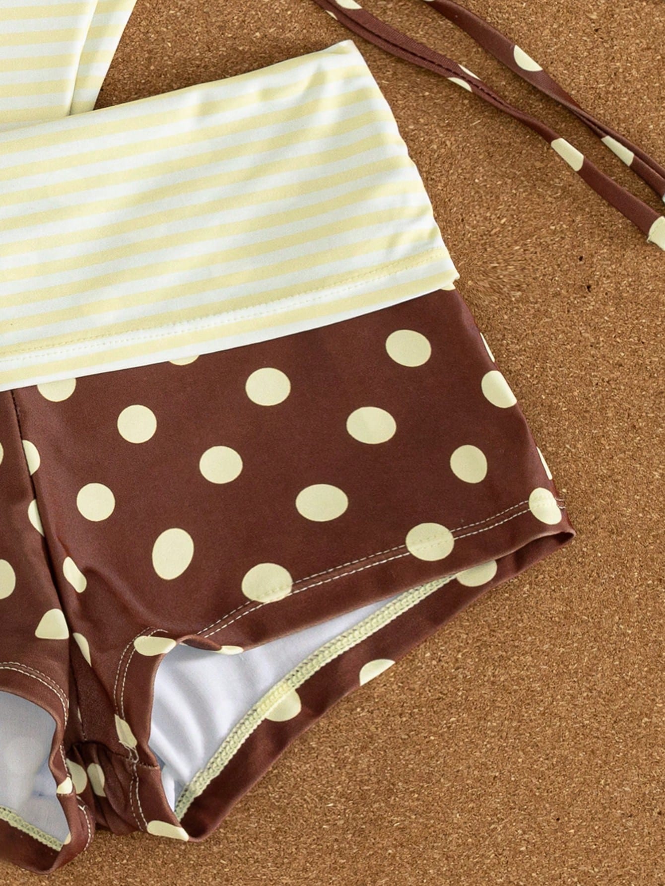 3pcs Women's Swimwear Set For Spring & Summer, Polka Dot & Striped