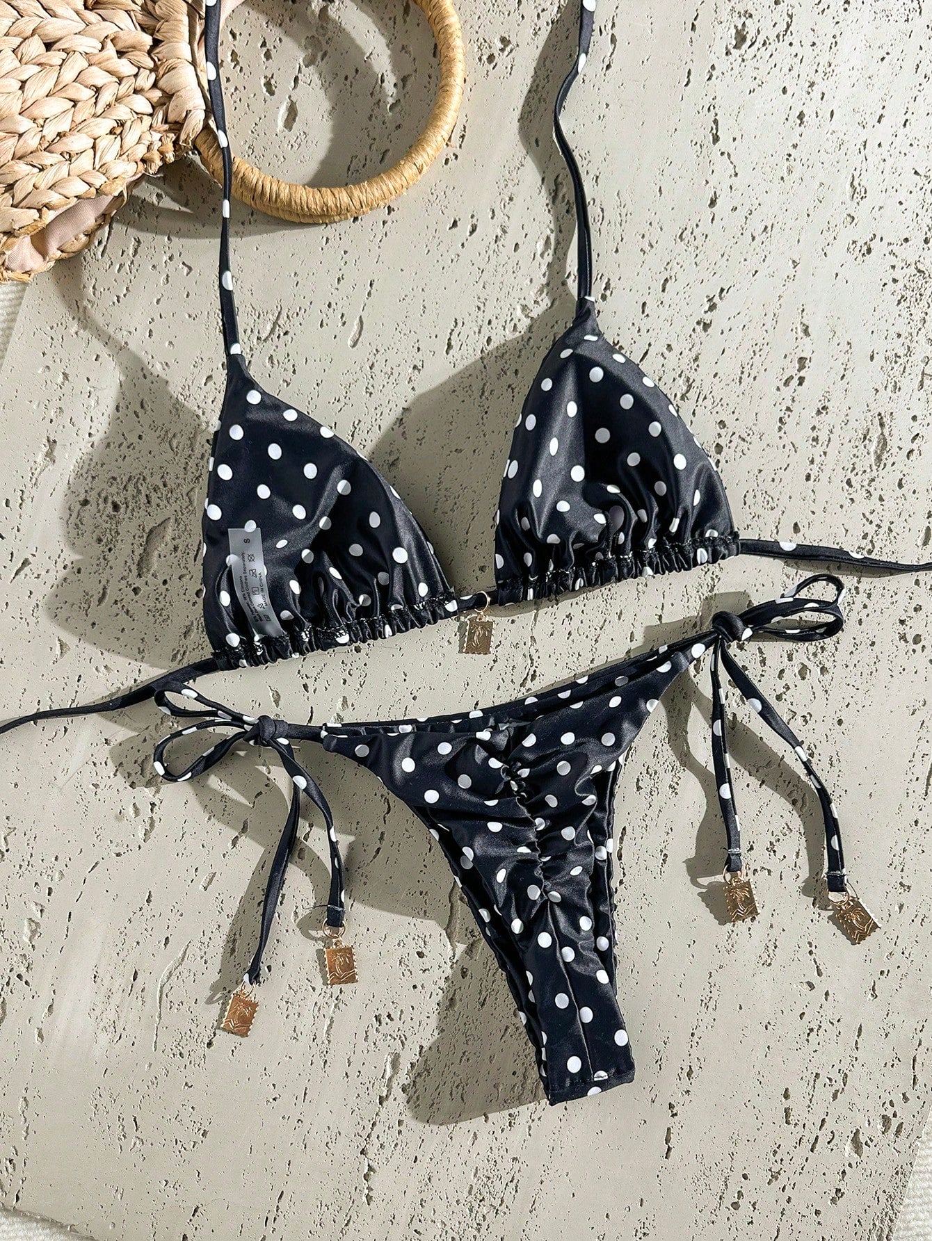 Swim Chiccia Springbreak Women Summer Random Floral Printed Metal Decor Vintage 2pcs Spaghetti Strap Bikini - image 13