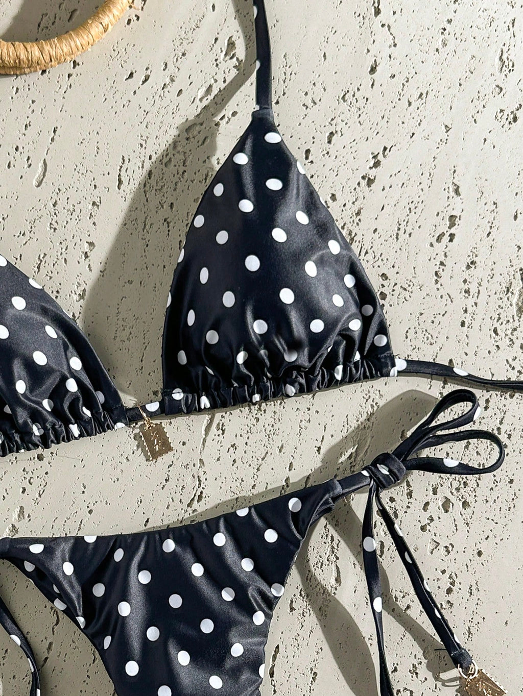 Swim Chiccia Springbreak Women Summer Random Floral Printed Metal Decor Vintage 2pcs Spaghetti Strap Bikini - image 14