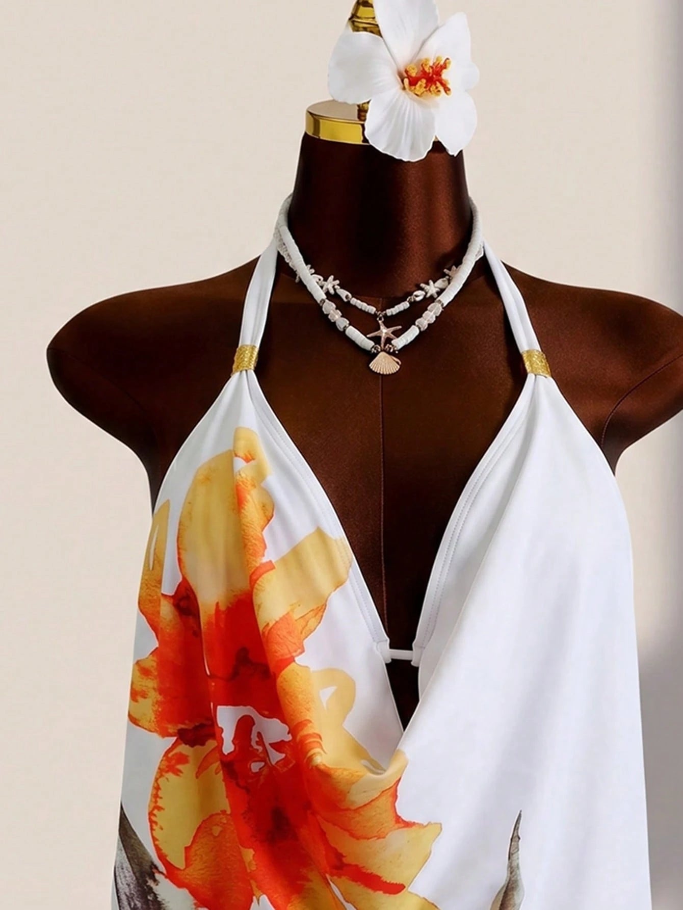 Swim Lushoire Summer Beach Draped Halter Tankini Black Swimsuit - image 14