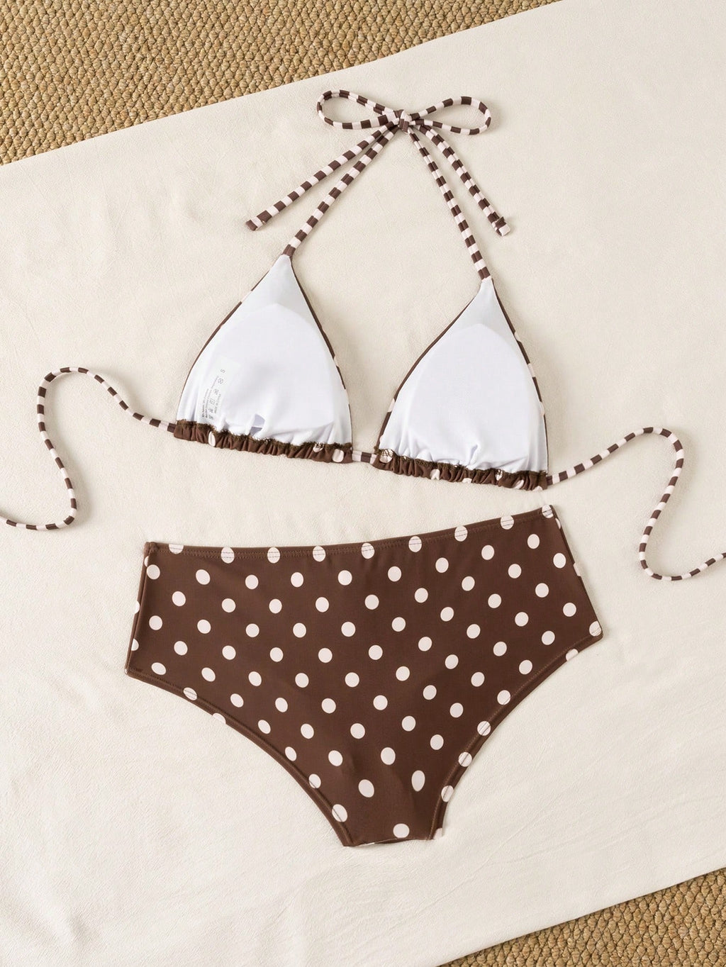 Swim Mod 2026SS New Women's Swimwear Navy Blue Polka Dot Bikini Sets,Summer Tropical Holiday Vacation,Vintage - image 12