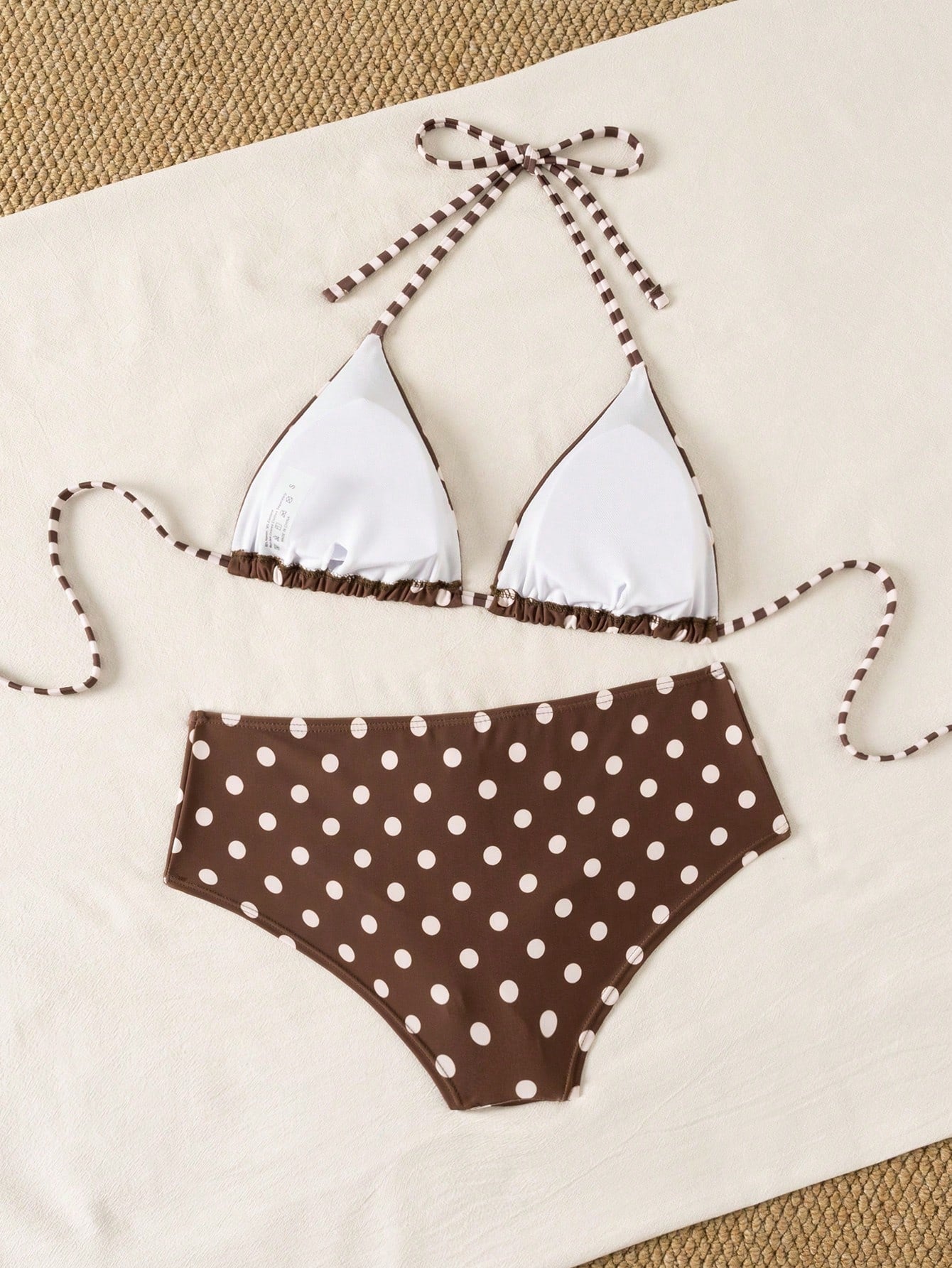 Swim Mod 2026SS New Women's Swimwear Navy Blue Polka Dot Bikini Sets,Summer Tropical Holiday Vacation,Vintage - image 12