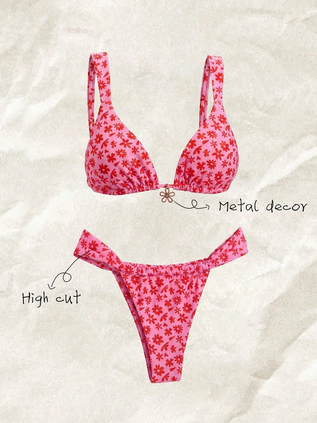 Elavelle Women's Summer Beach Leopard Print Sexy Bikini Set, Random