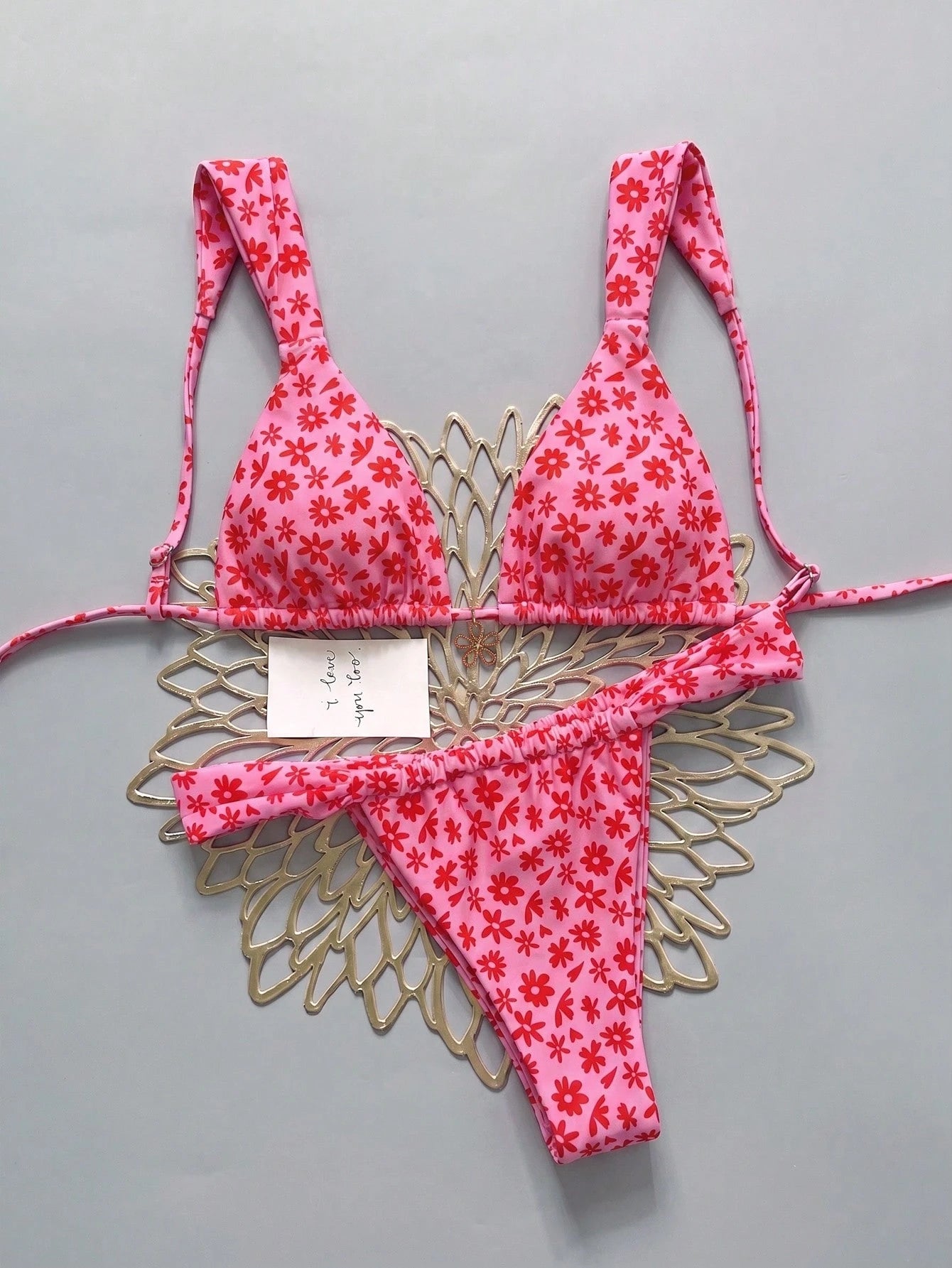 Elavelle Women's Summer Beach Leopard Print Sexy Bikini Set, Random