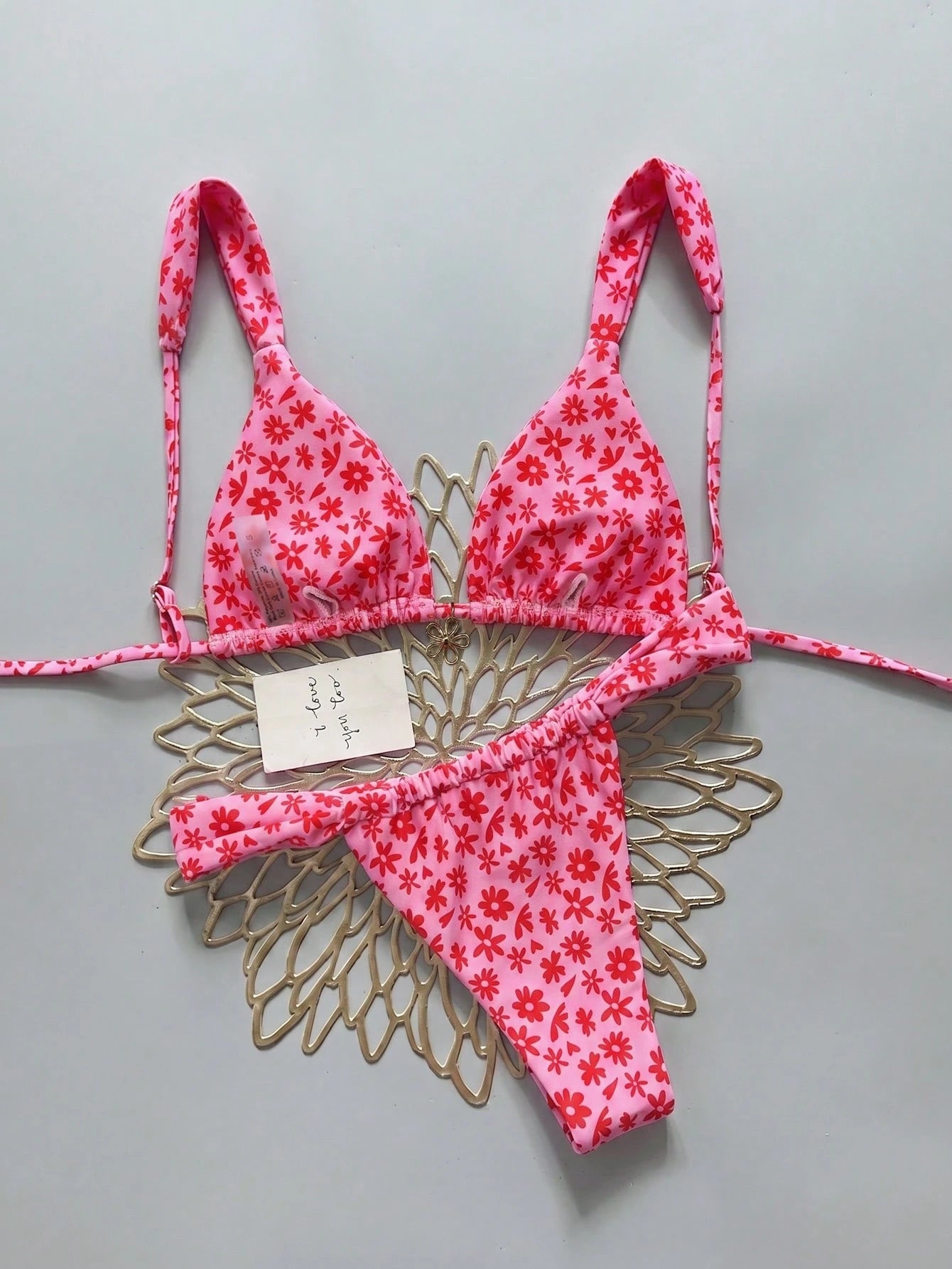 Elavelle Women's Summer Beach Leopard Print Sexy Bikini Set, Random