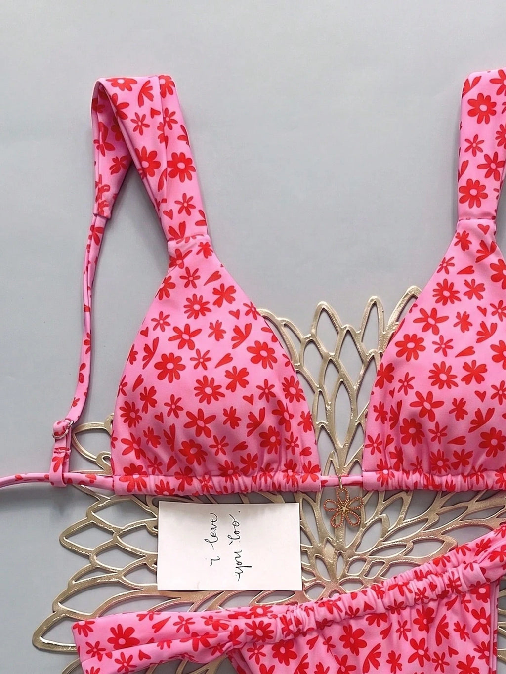 Elavelle Women's Summer Beach Leopard Print Sexy Bikini Set, Random