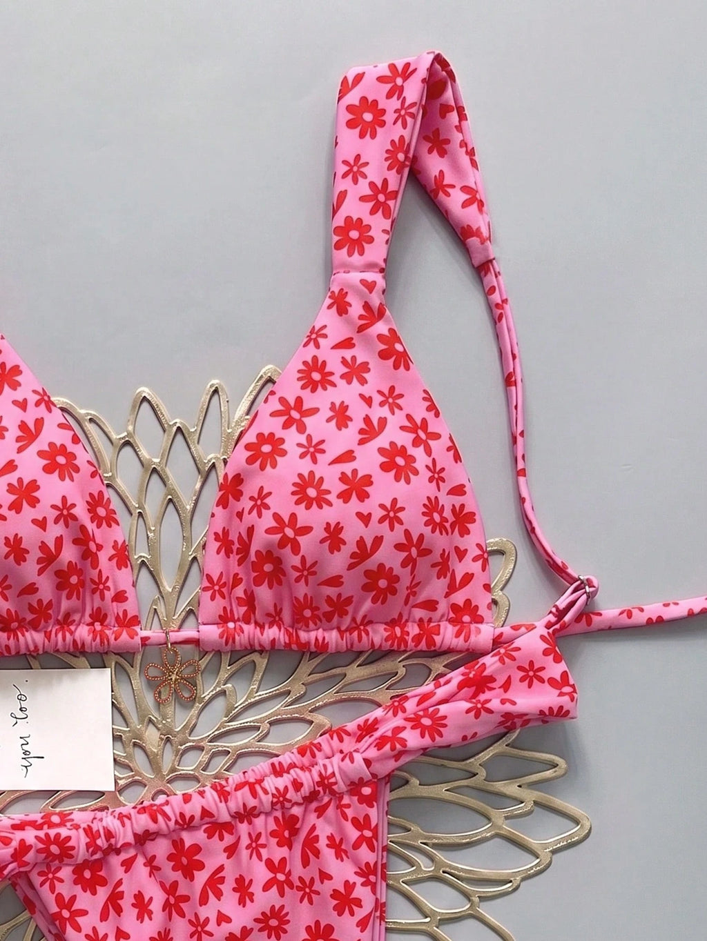 Elavelle Women's Summer Beach Leopard Print Sexy Bikini Set, Random
