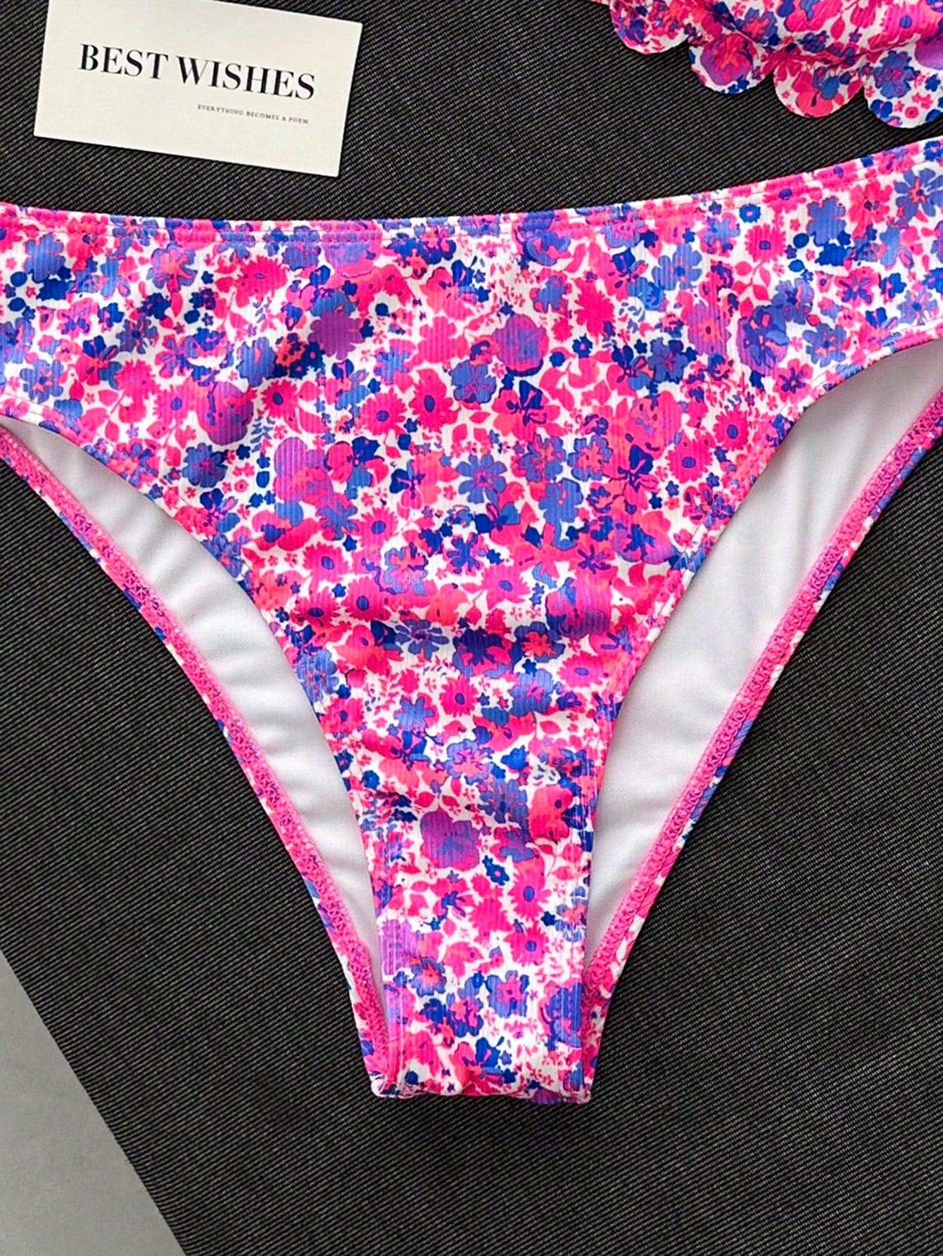 Swim Mod Women's Swimwear, Teenage Girl, Cutout Floral Trim,