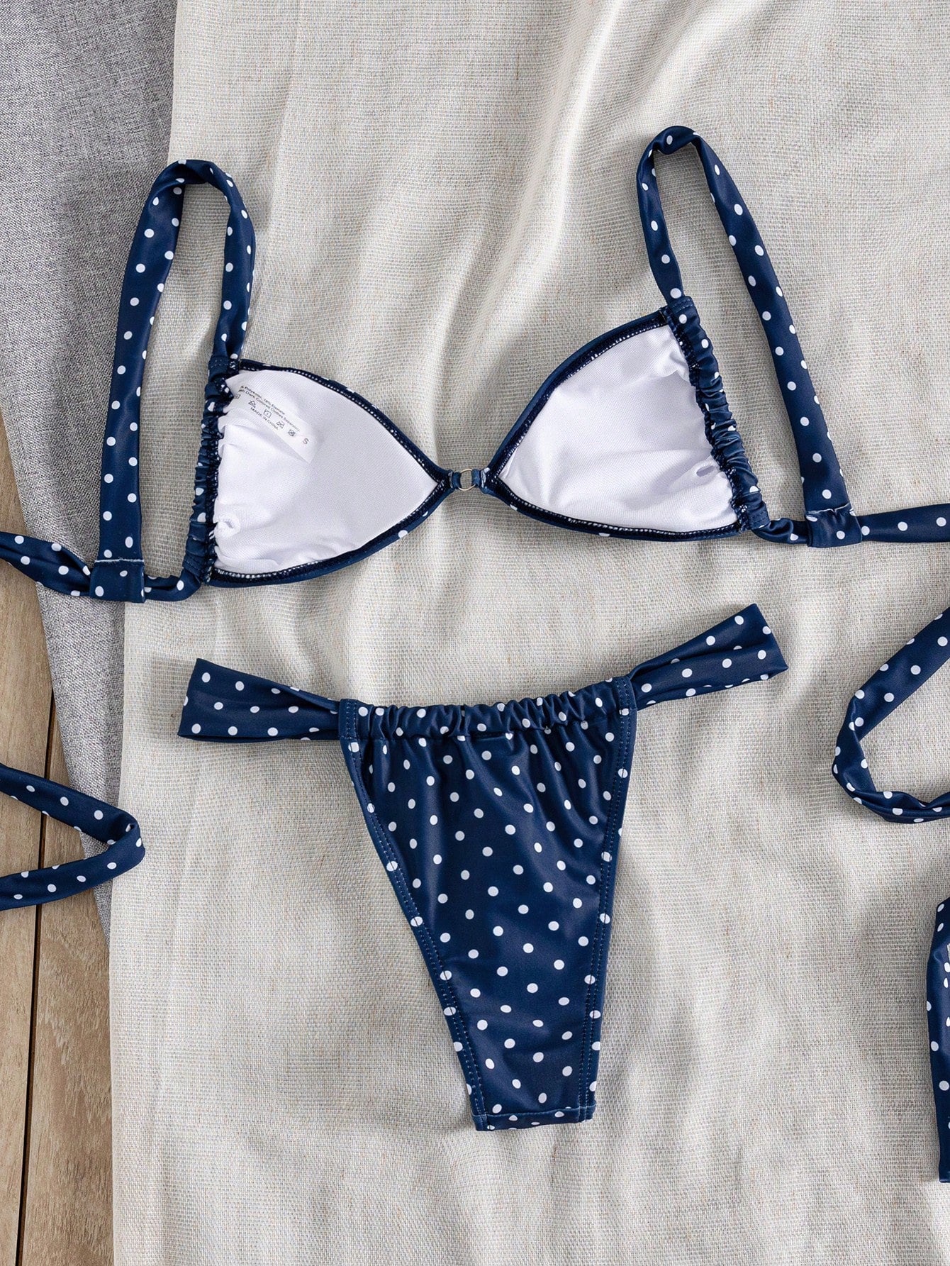 Swim Mod Spring/Summer New French Vintage Taro Purple Polka Dot Sweet & Spicy Girl Two Pieces Swimsuit, - image 2
