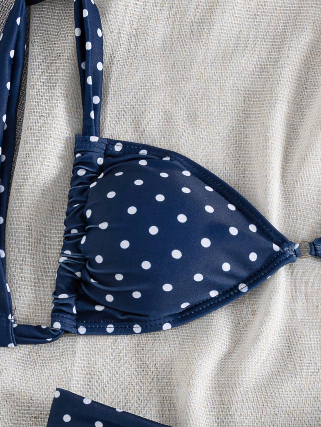 Swim Mod Spring/Summer New French Vintage Taro Purple Polka Dot Sweet