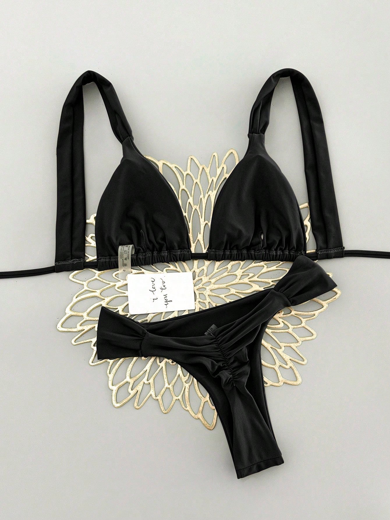 Swim Vcay Women's Sexy Beach Vacation Solid Color Fashion Halter Tie