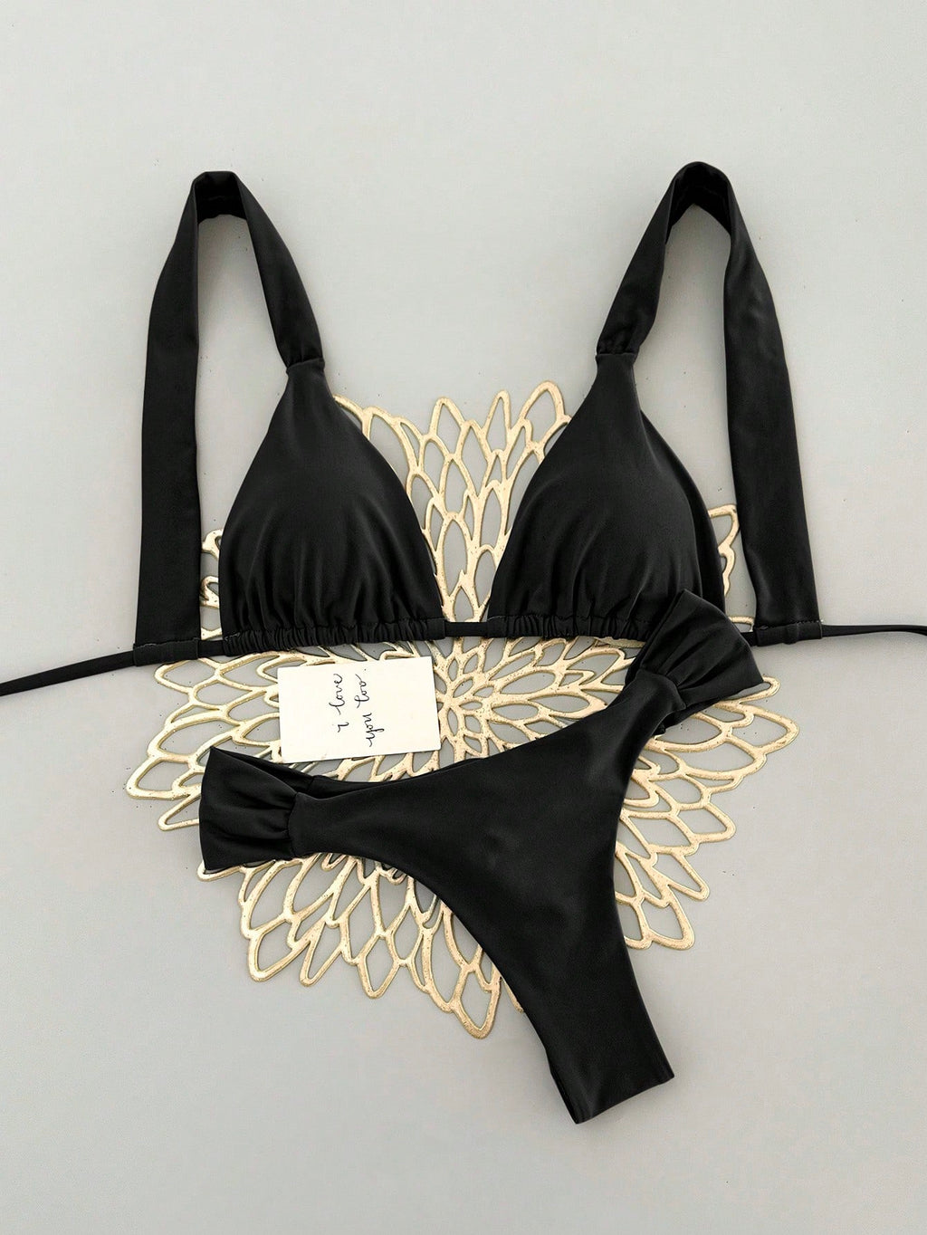 Swim Vcay Women's Sexy Beach Vacation Solid Color Fashion Halter Tie