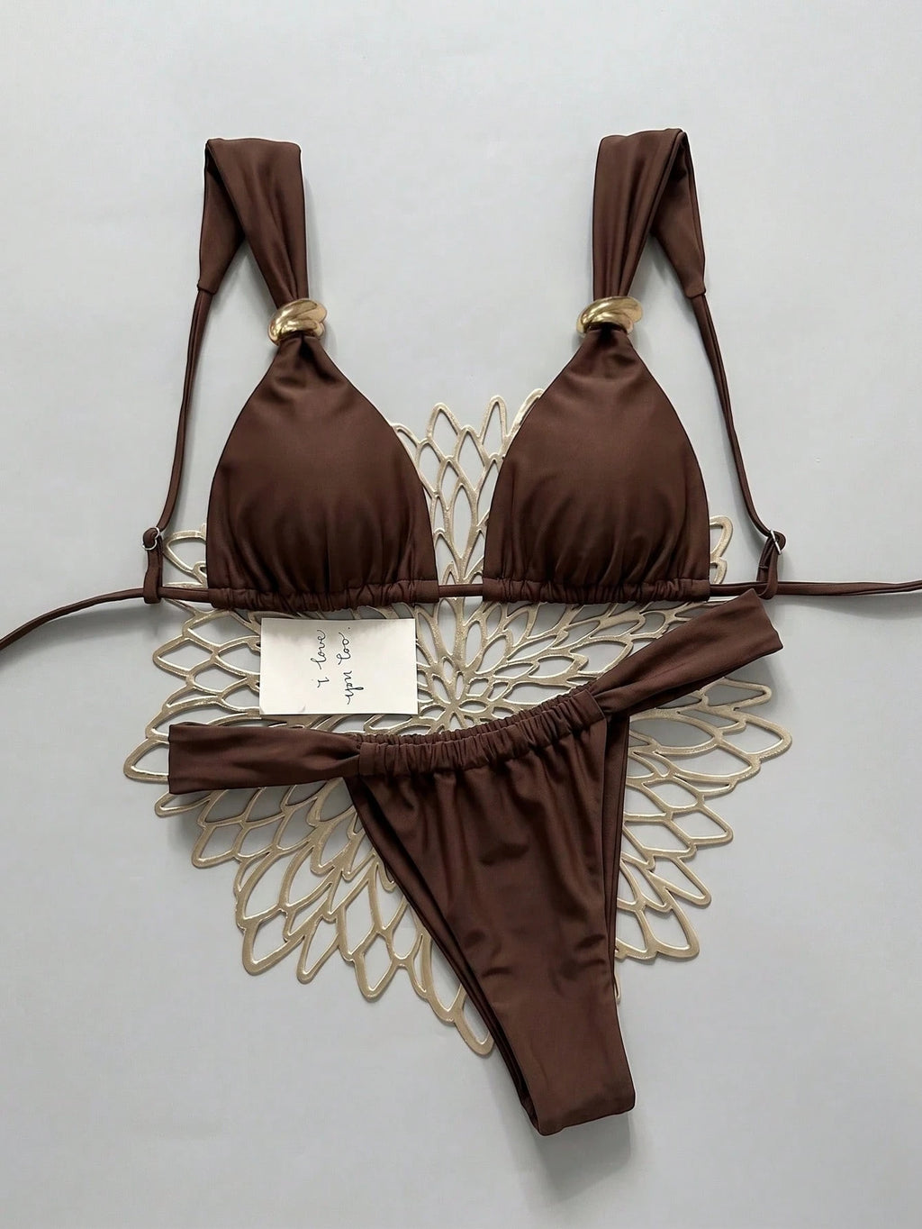 Swim Mod Women's Solid Color Bikini Set