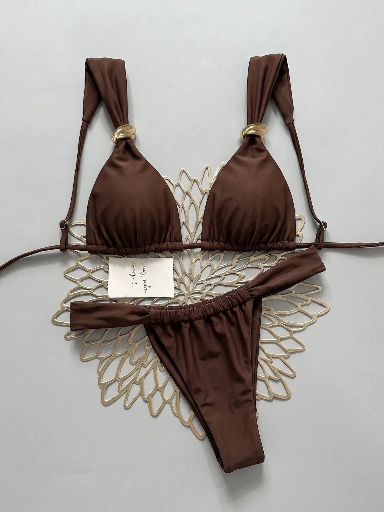 Swim Mod Women's Solid Color Bikini Set