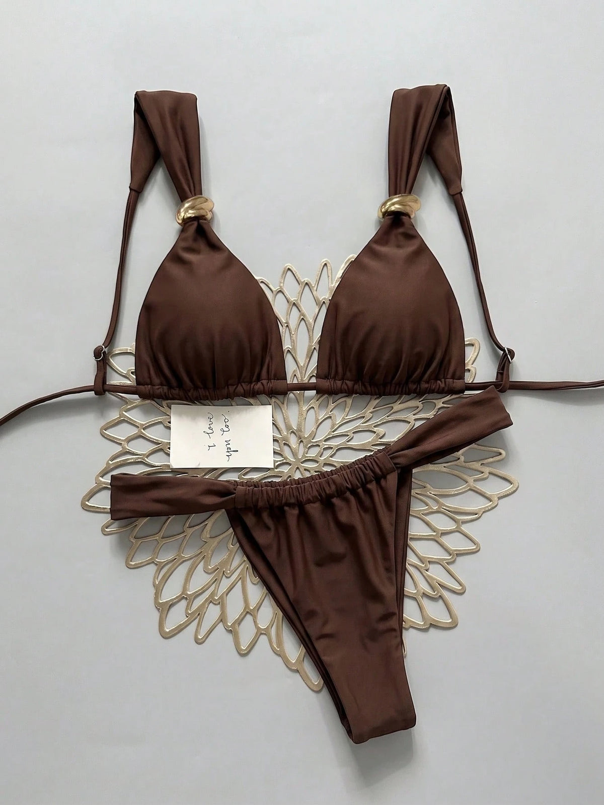 Swim Mod Women's Solid Color Bikini Set - image 19