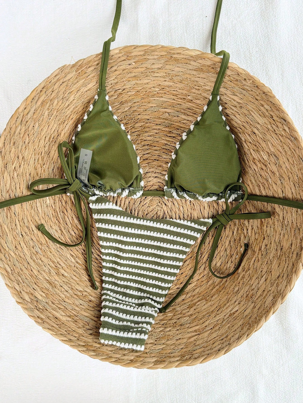 Swim Mod 2026 Spring/Summer Metallic Spaghetti Strap Halter Tie Side