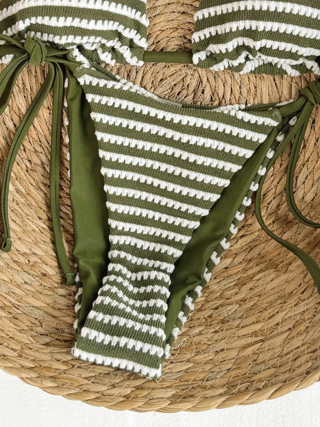 Swim Mod 2026 Spring/Summer Metallic Spaghetti Strap Halter Tie Side