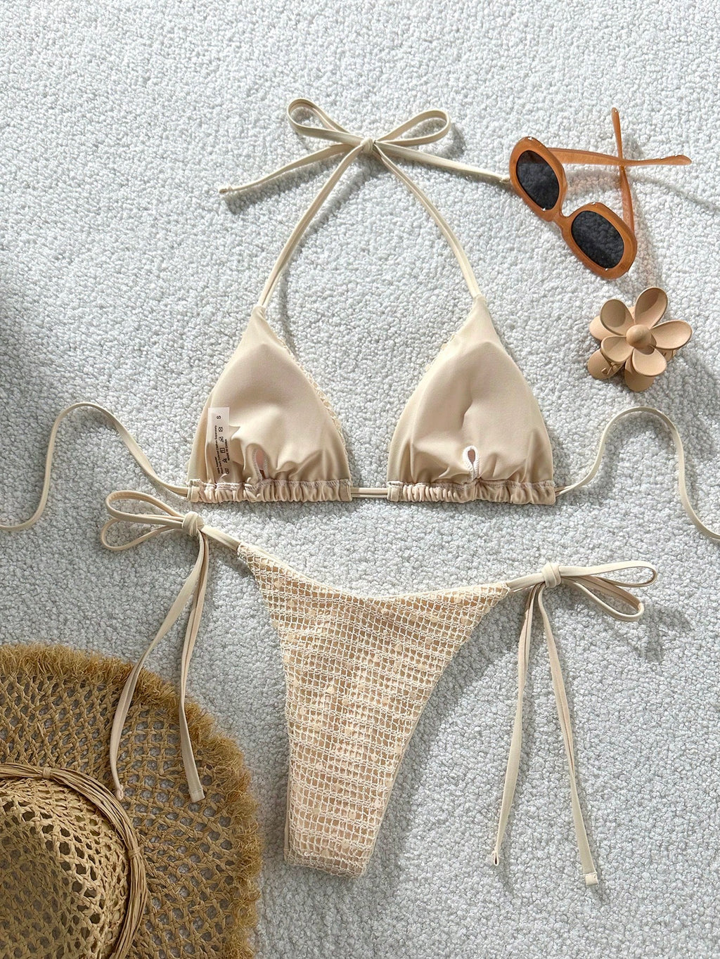 Swim Mod Ladies Halter Neck Summer Beach Swimwear Set, Fashionable