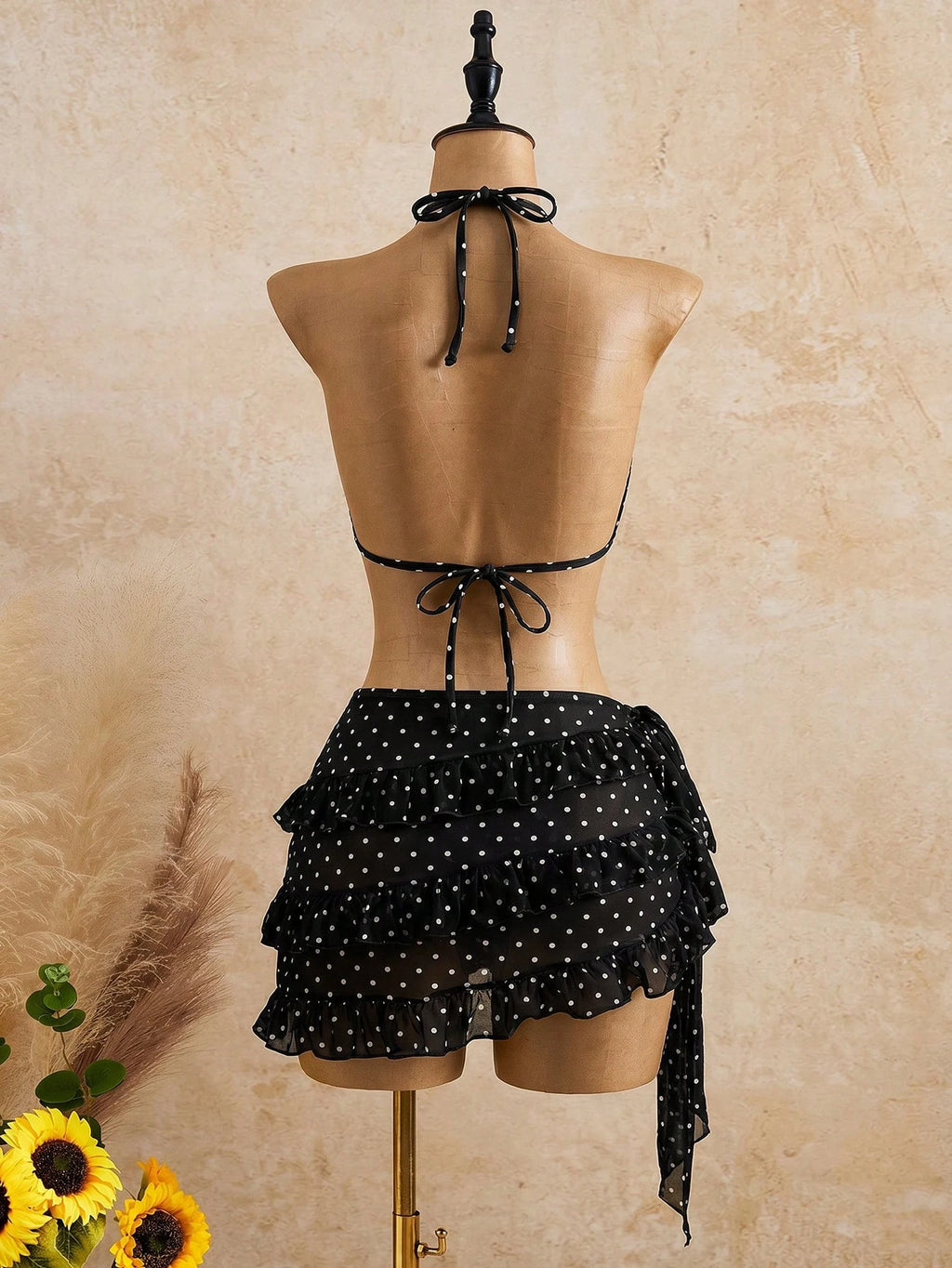 Bellisia Women's Brown Polka Dot,Summer,Cute,Beach Vacation,Holiday,Holiday Biki