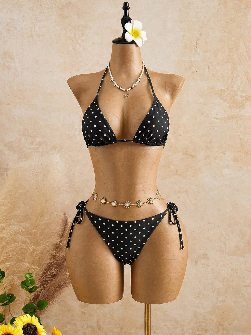 Bellisia Women's Brown Polka Dot,Summer,Cute,Beach Vacation,Holiday,Holiday Biki