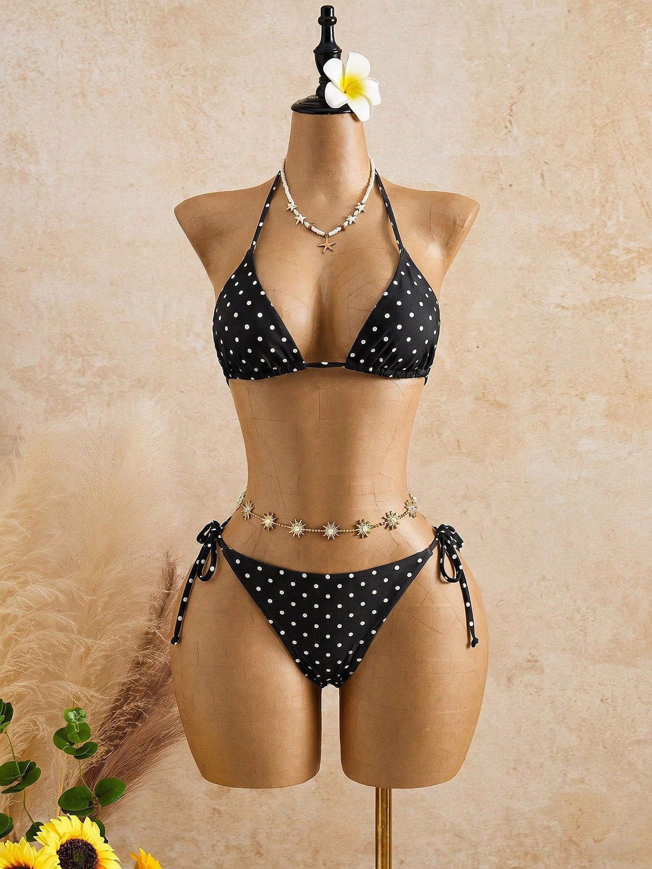 Bellisia Women's Brown Polka Dot,Summer,Cute,Beach Vacation,Holiday,Holiday Biki