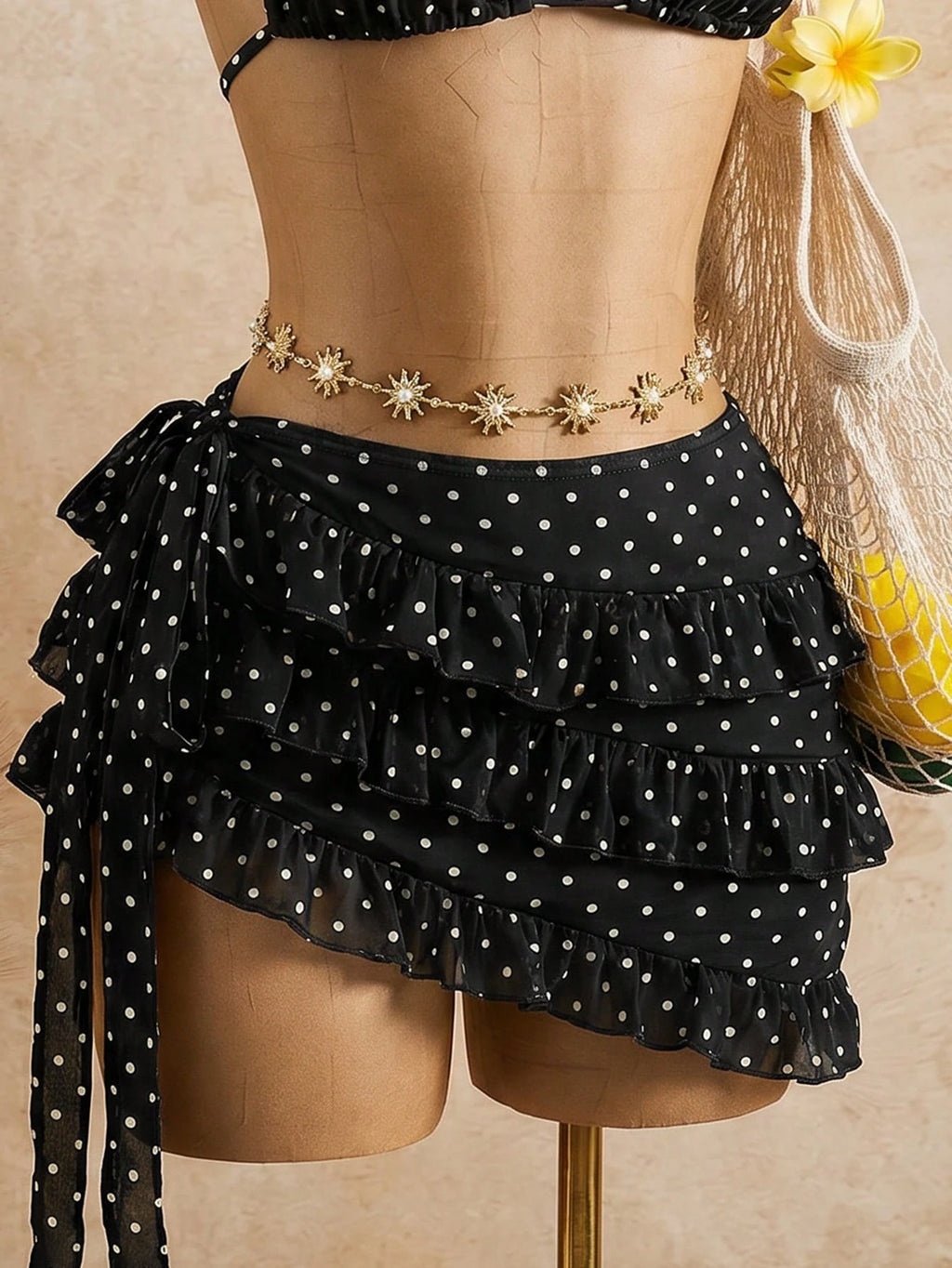 Bellisia Women's Brown Polka Dot,Summer,Cute,Beach Vacation,Holiday,Holiday Biki