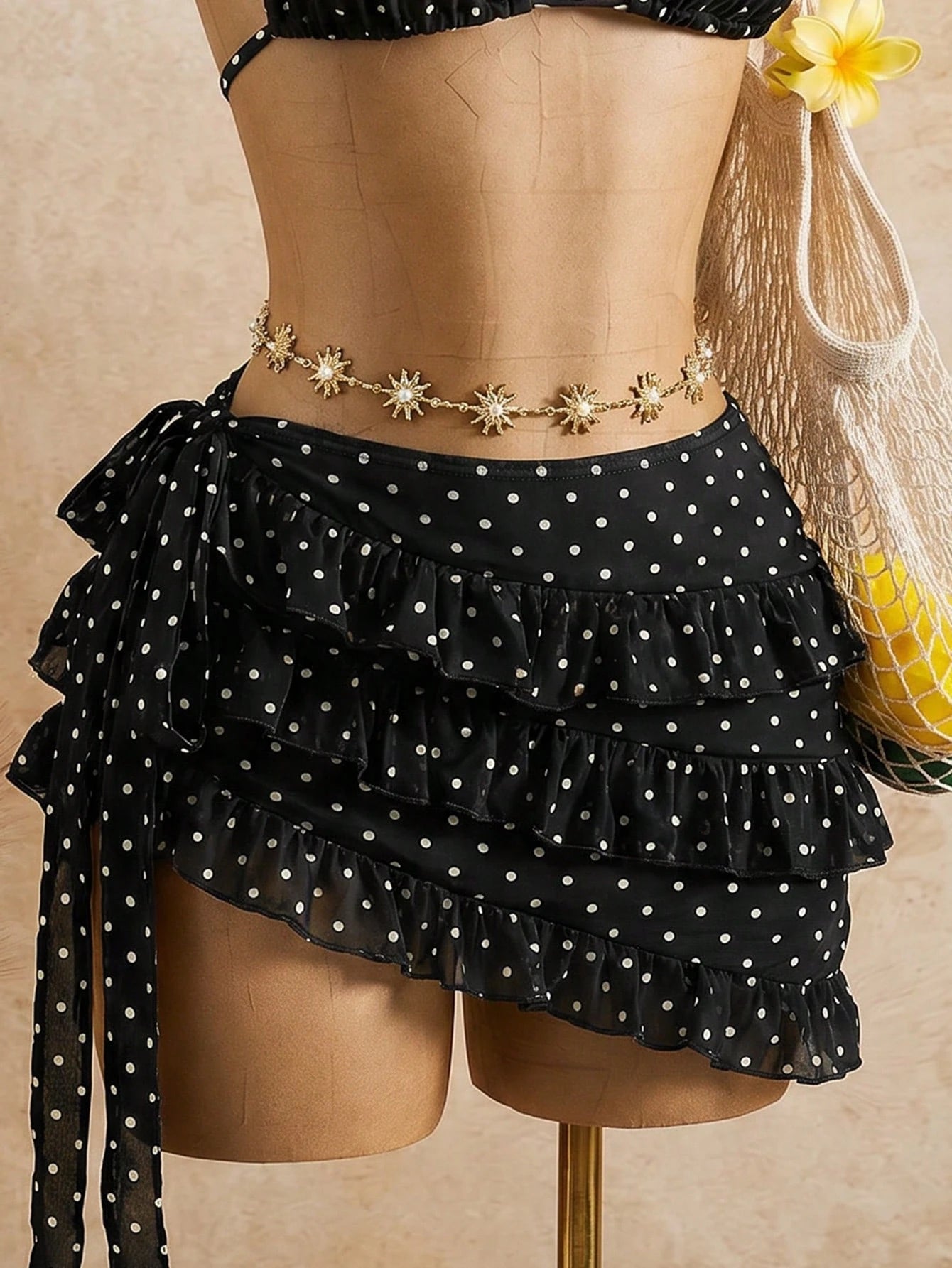 Bellisia Women's Brown Polka Dot,Summer,Cute,Beach Vacation,Holiday,Holiday Biki