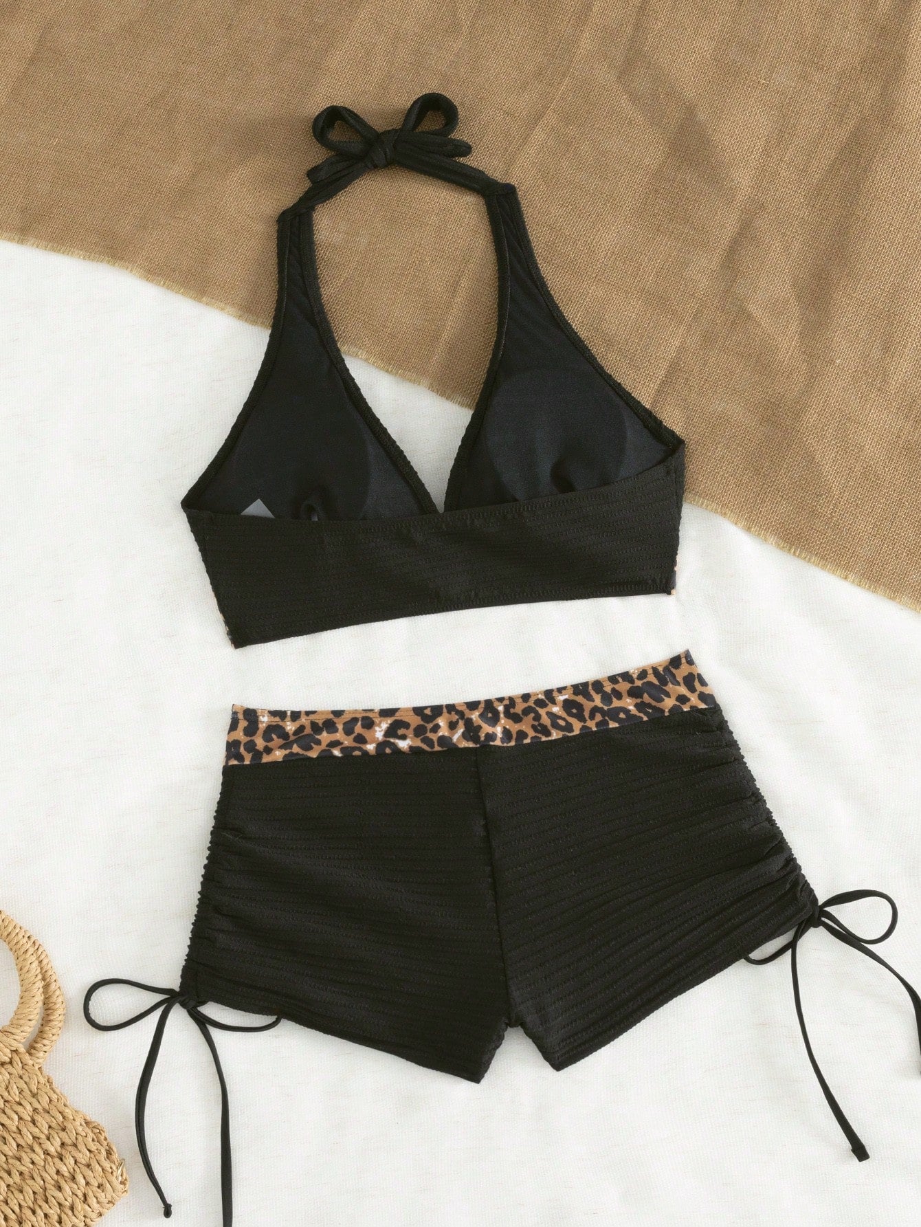 Swim Vcay Women's Retro Beach Vacation Two Pieces Bikini Set: Halter